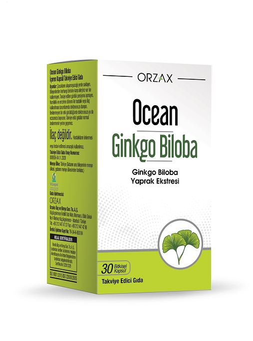 Orzax Ocean Ginkgo Biloba Takviye Edici Gıda 30 Bitkisel Kapsül