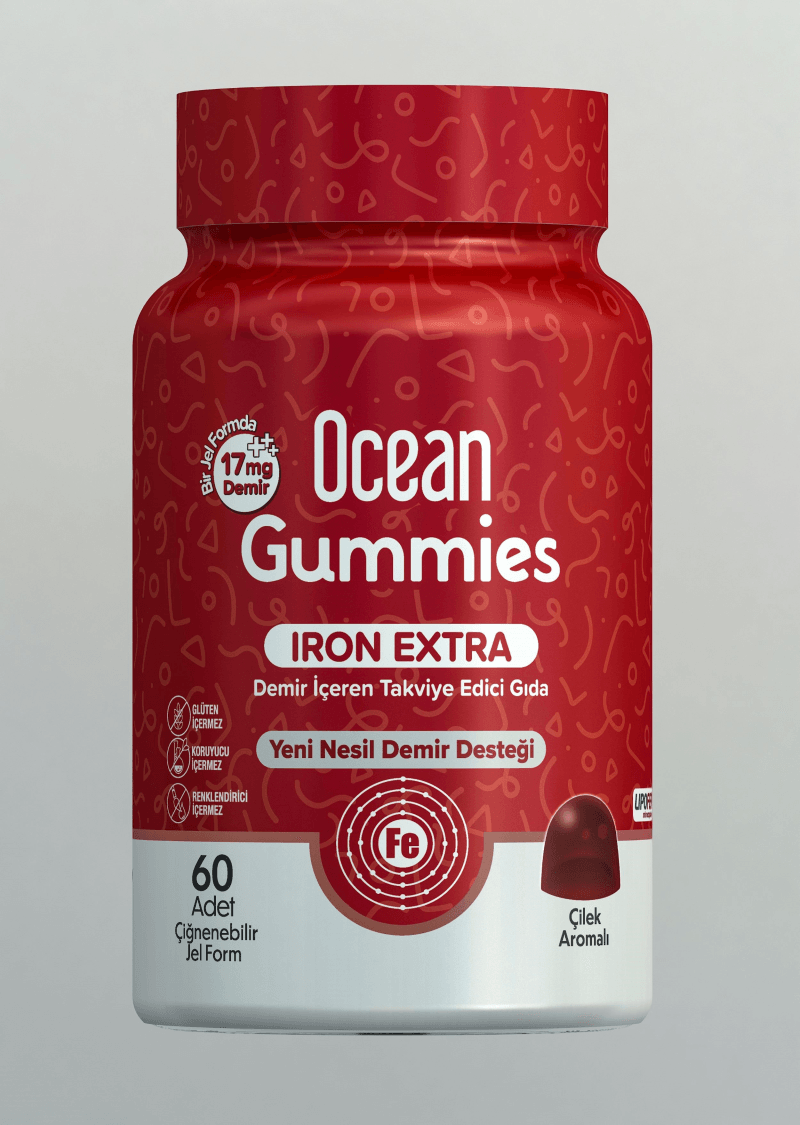 Orzax Ocean Gummies Iron Extra Demir İçeren Takviye Edici Gıda 60 Adet Çİğnenebilir Jel Form