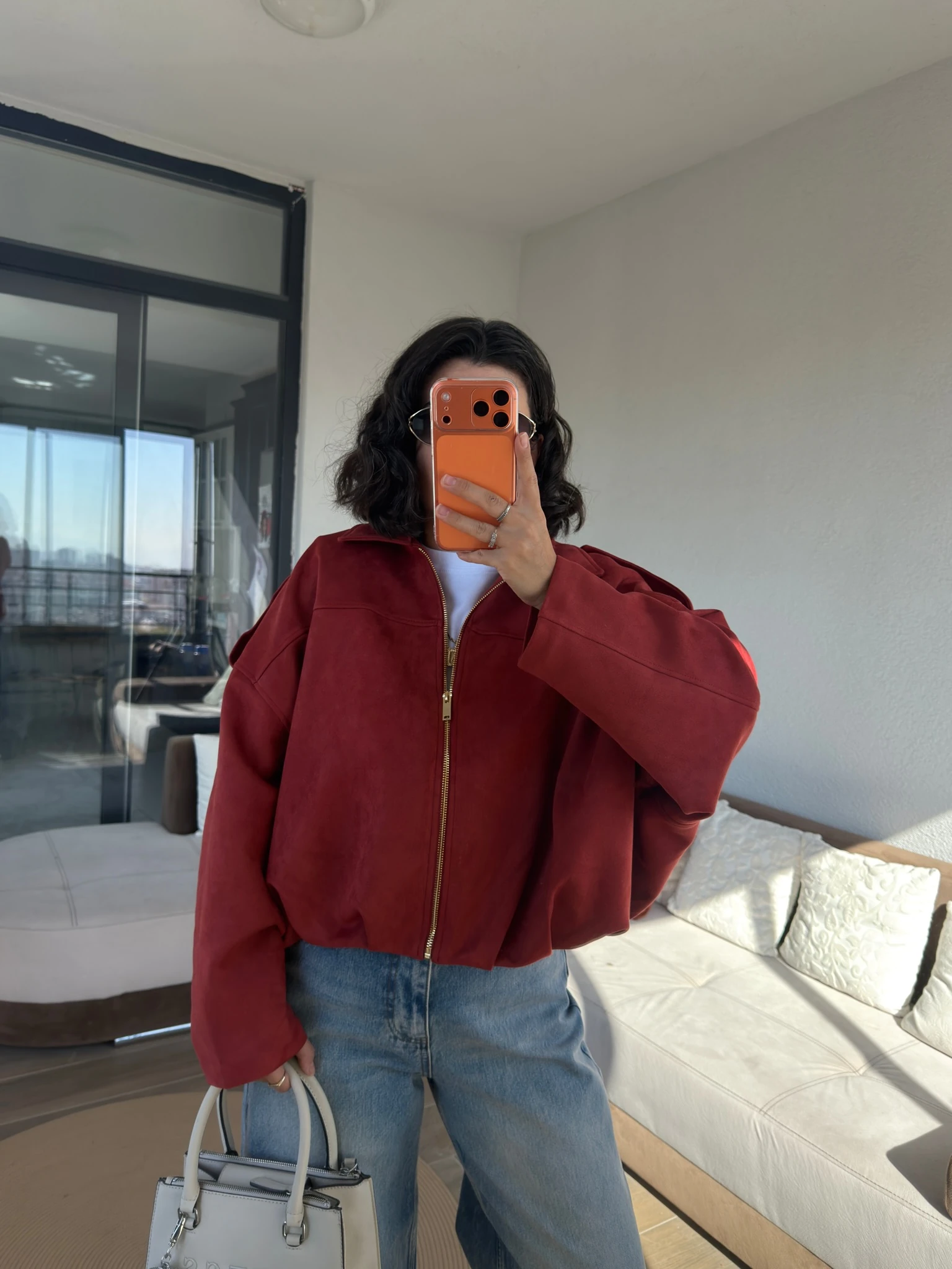 Premium Tarçın Süet Bomber Ceket