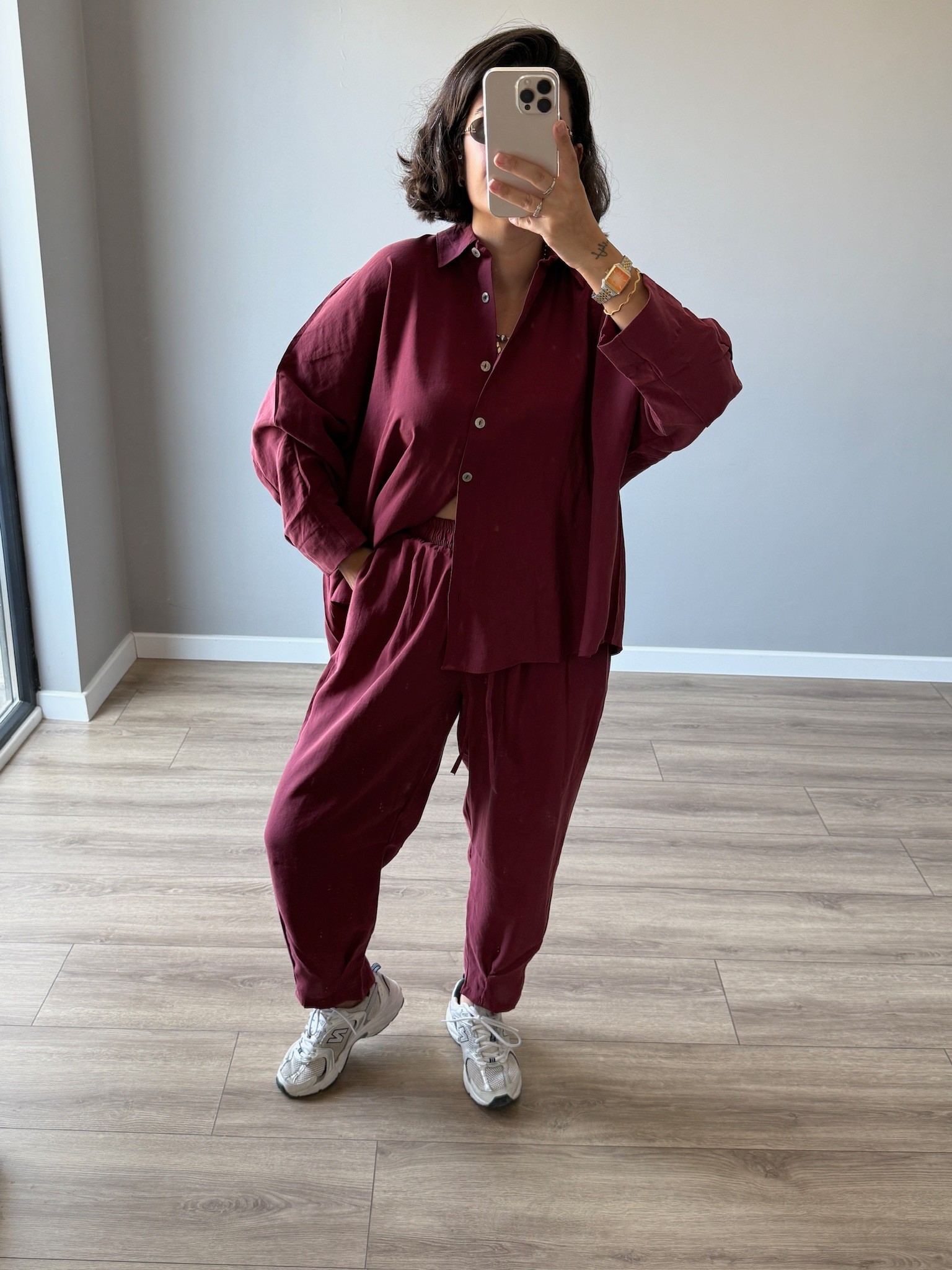 Premium Bordo Şalvarlı Takım