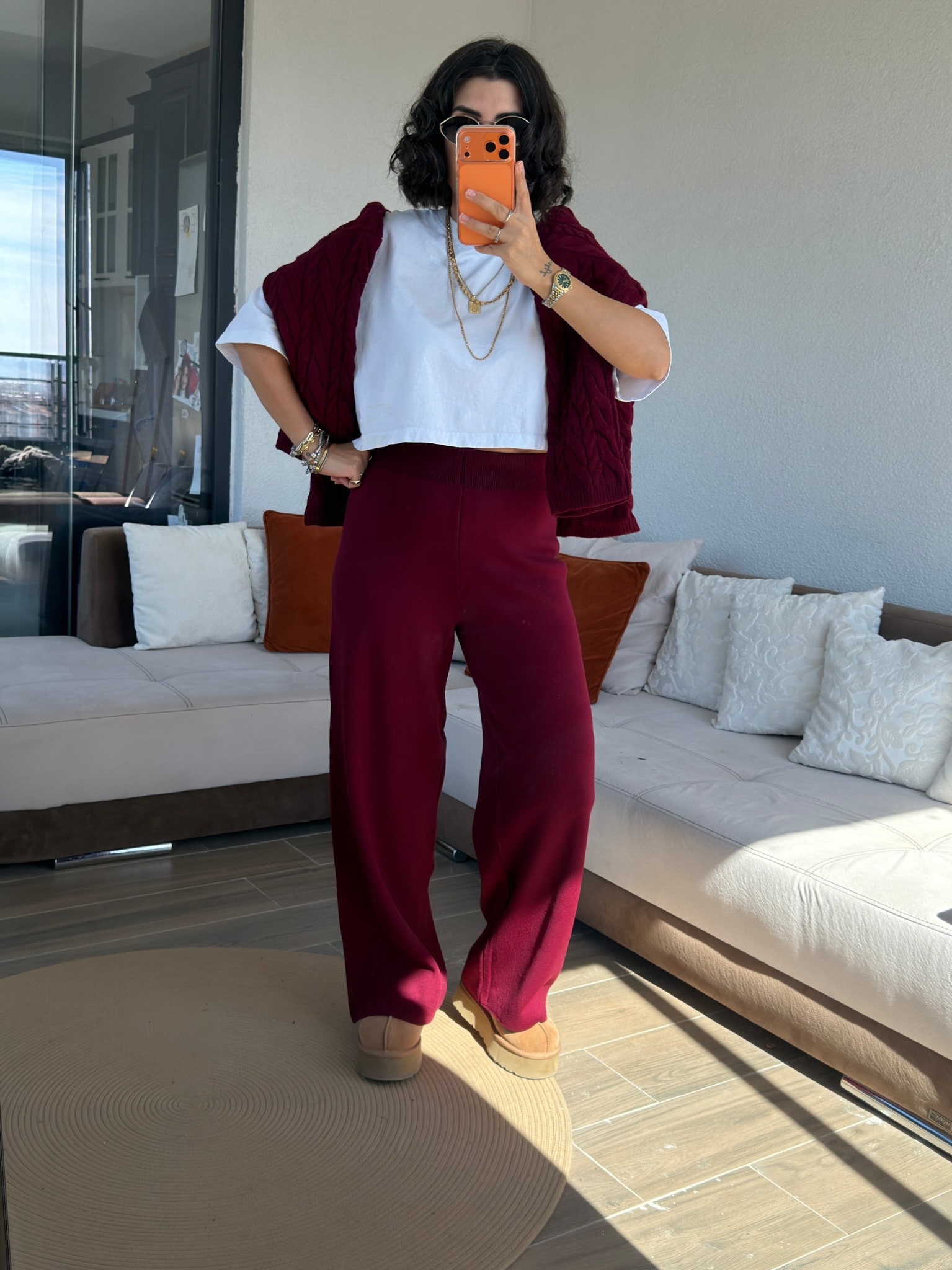 Bordo Triko Pantolon