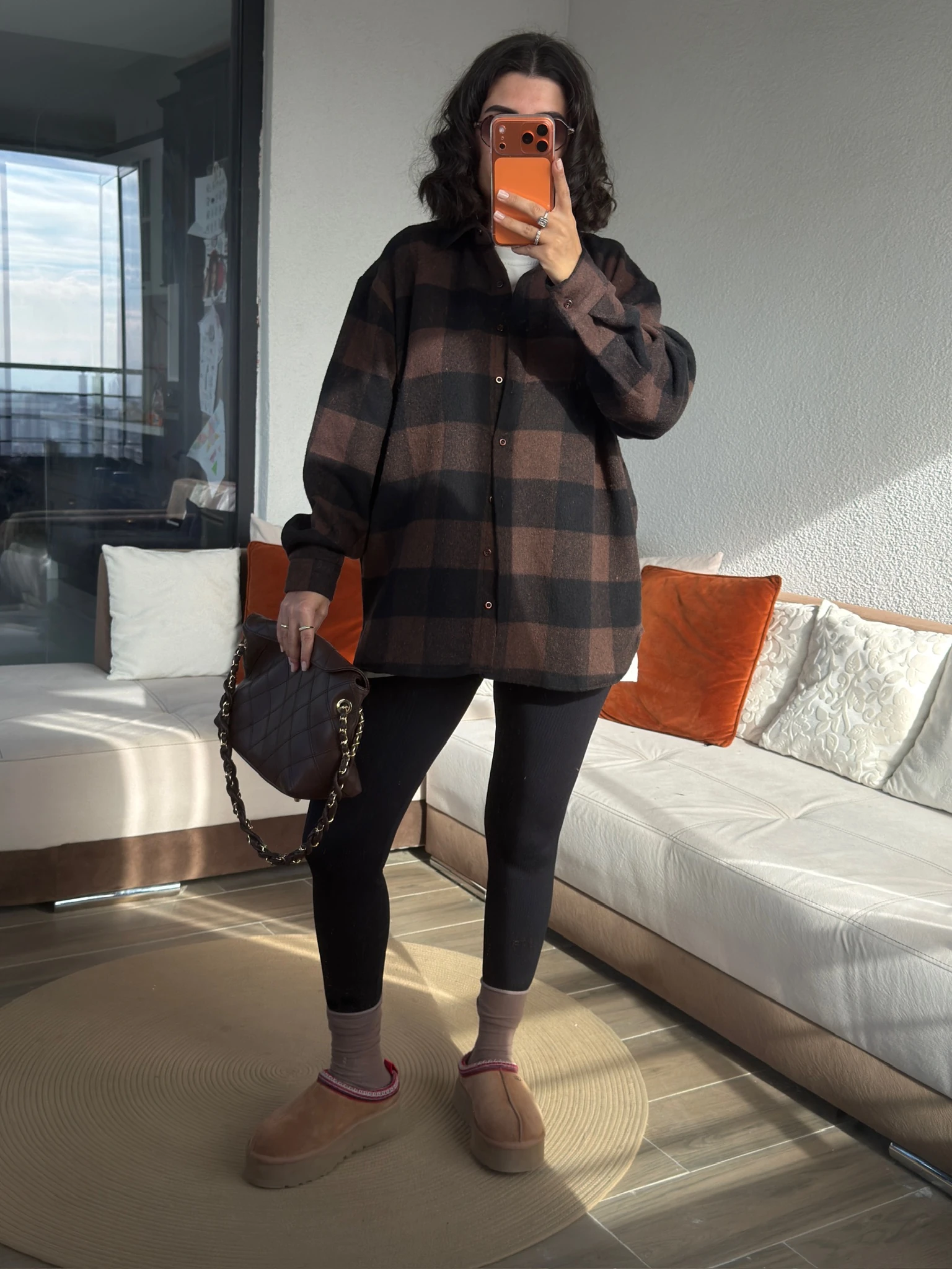 Premium Siyah Acıkahve Oduncu Gömlek