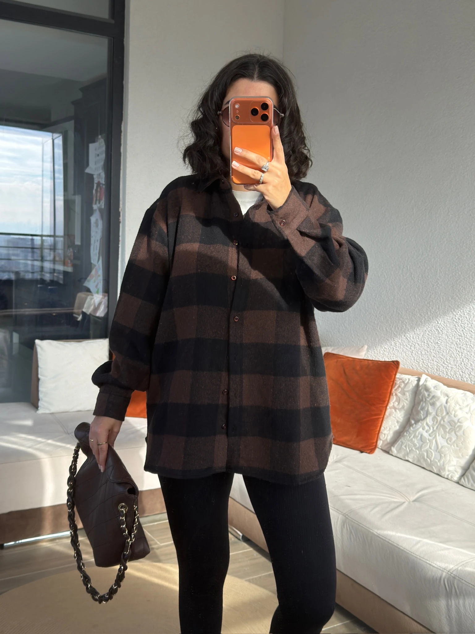 Premium Siyah Acıkahve Oduncu Gömlek