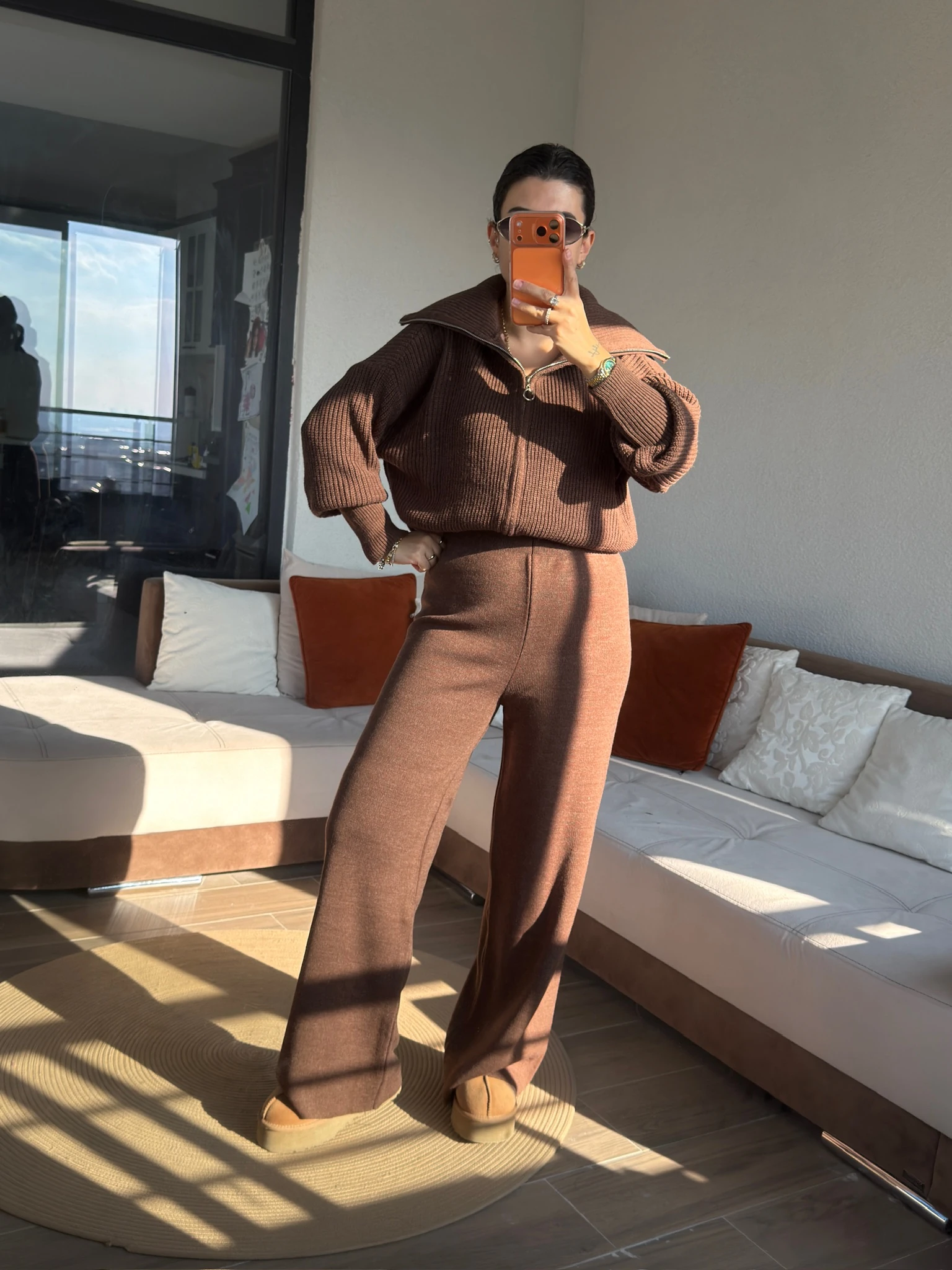 Acıkahve Triko Pantolon