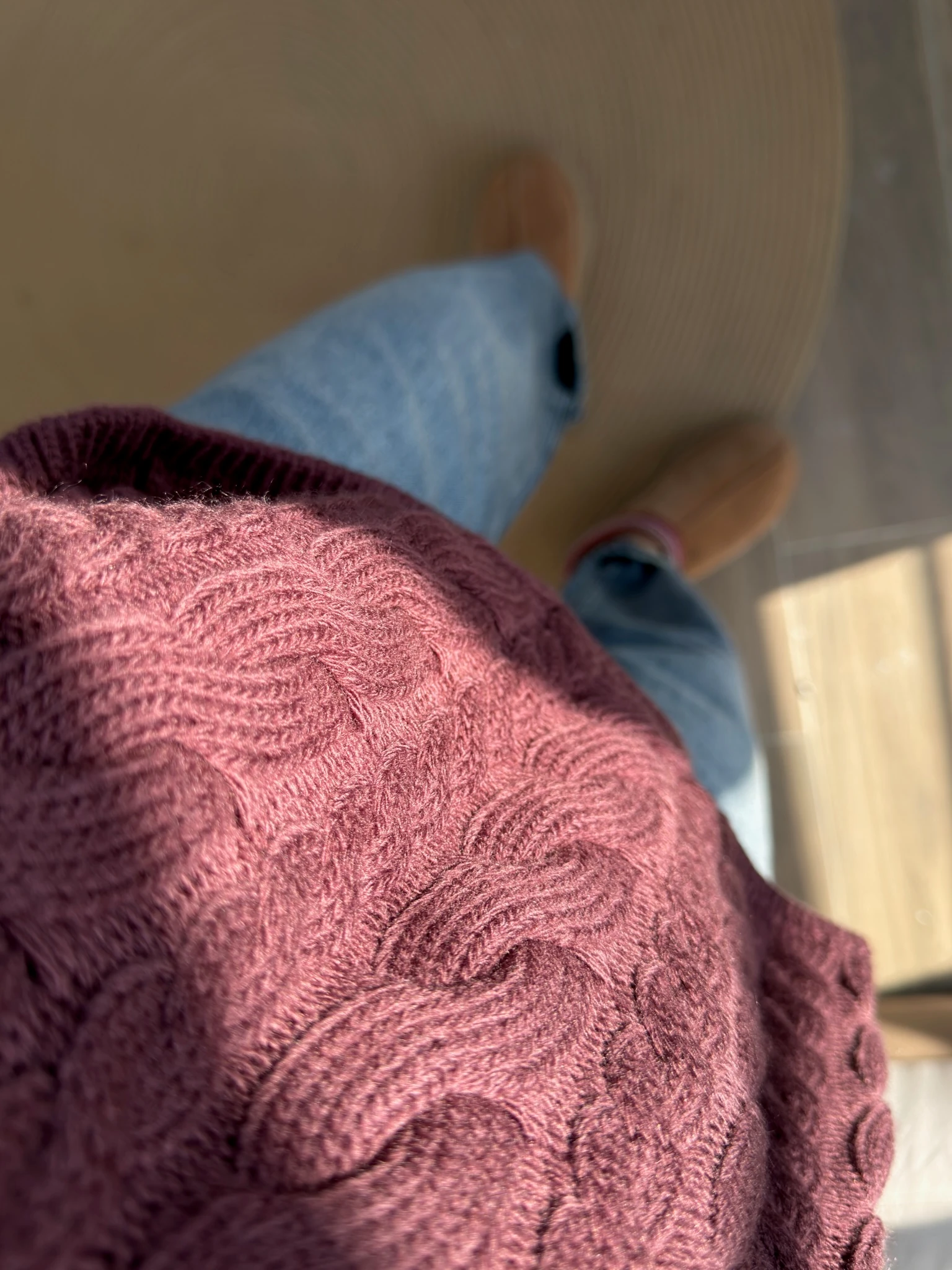 Premium Mürdüm Saç Örgüsü Kazak