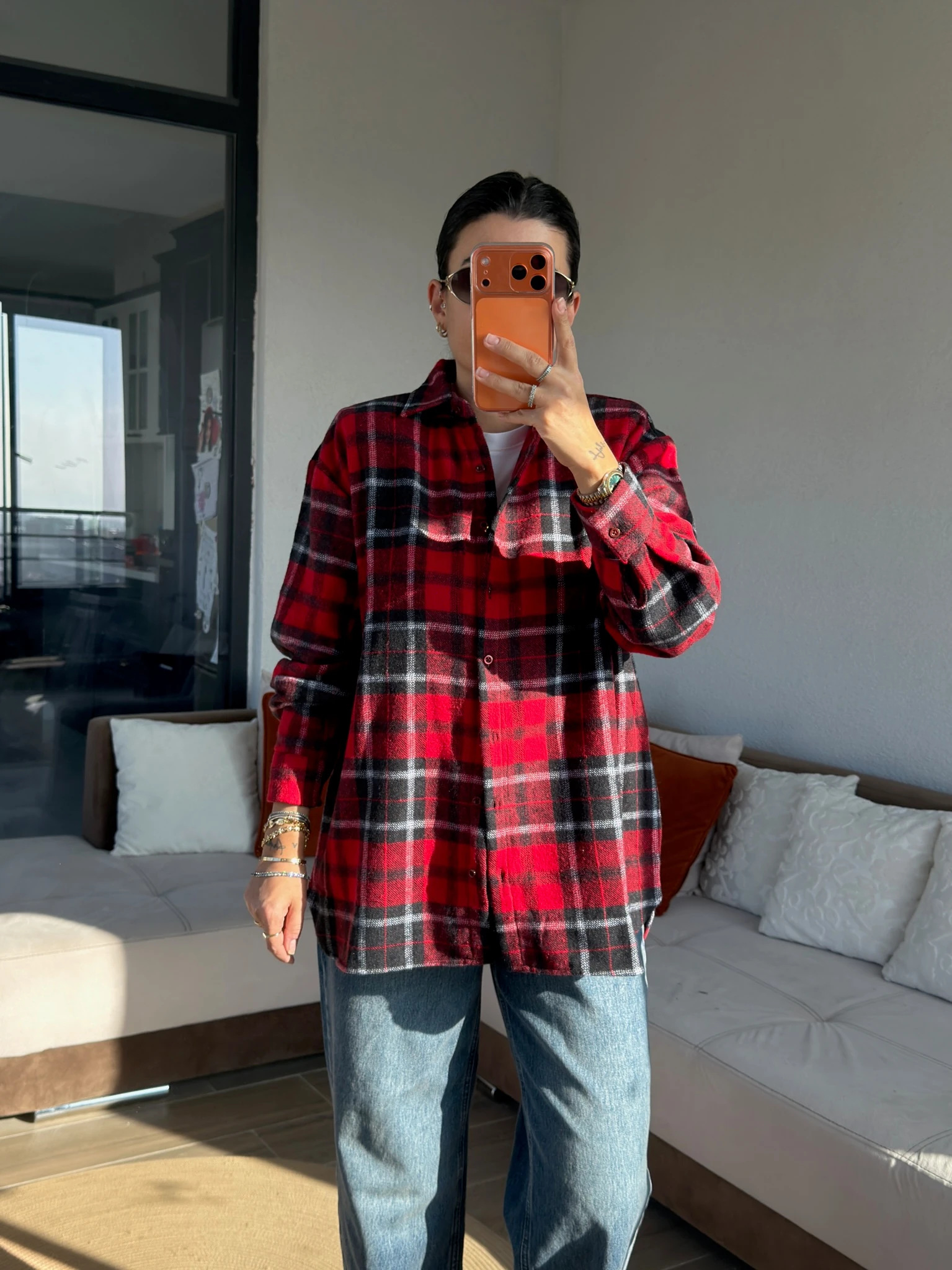 Premium Siyah Kırmızı Oduncu Gömlek