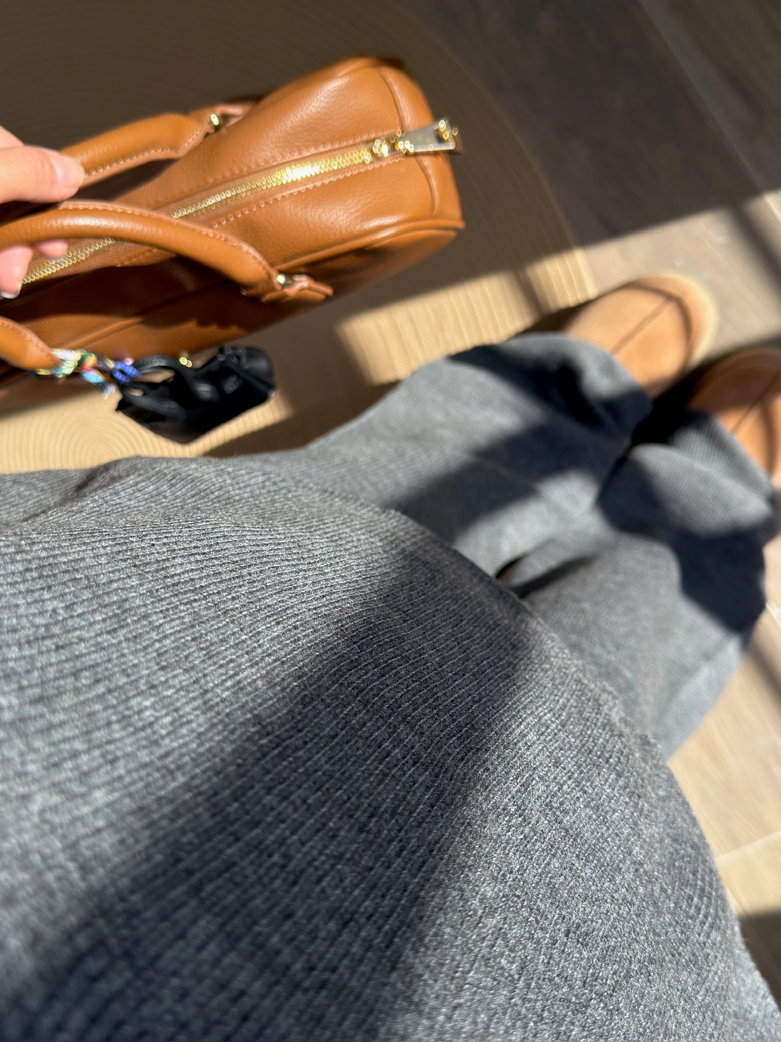 Premium Yakası Fermuarlı Antrasit Triko Takım