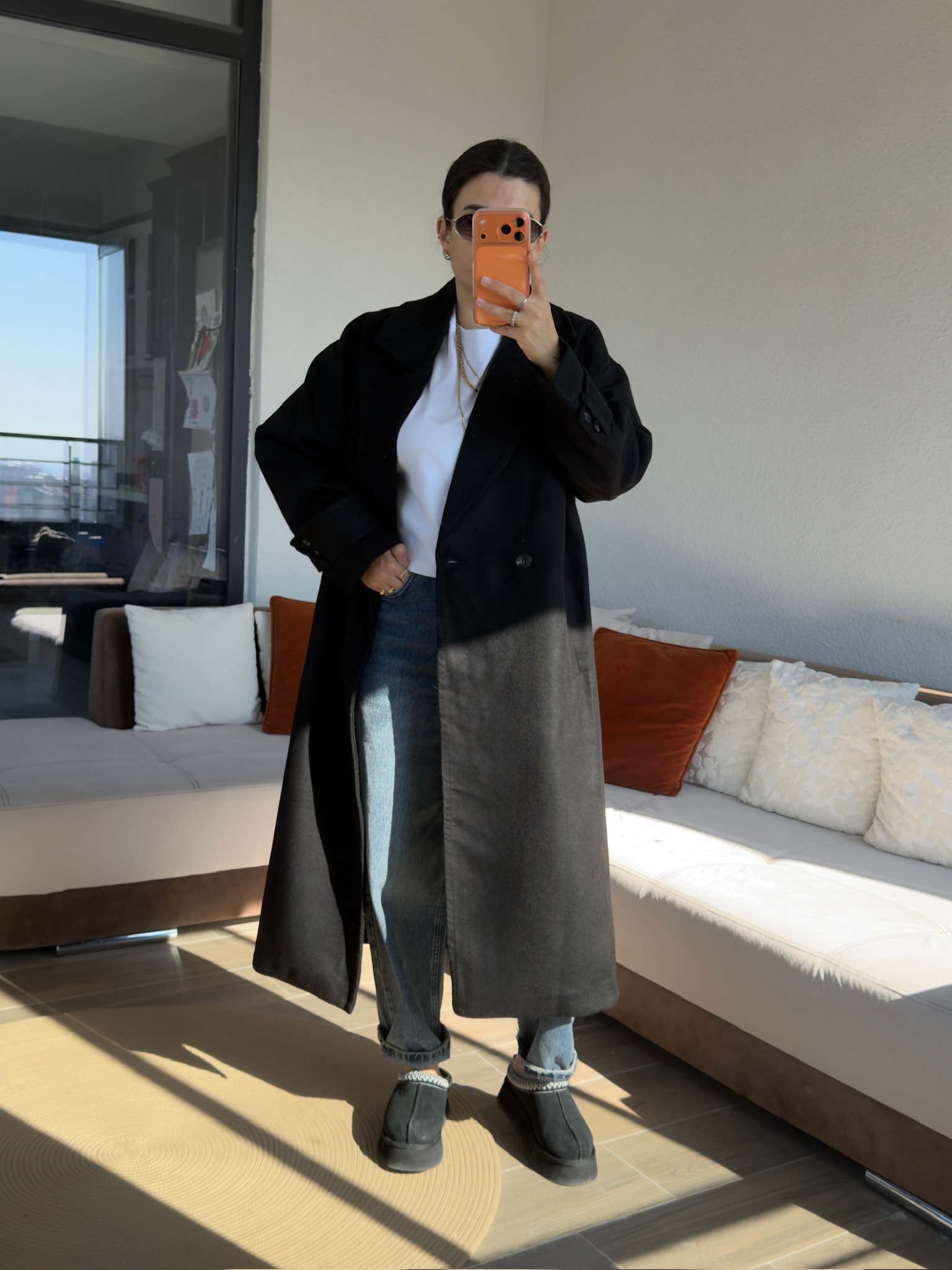 Premium Siyah Kaşe Kaban