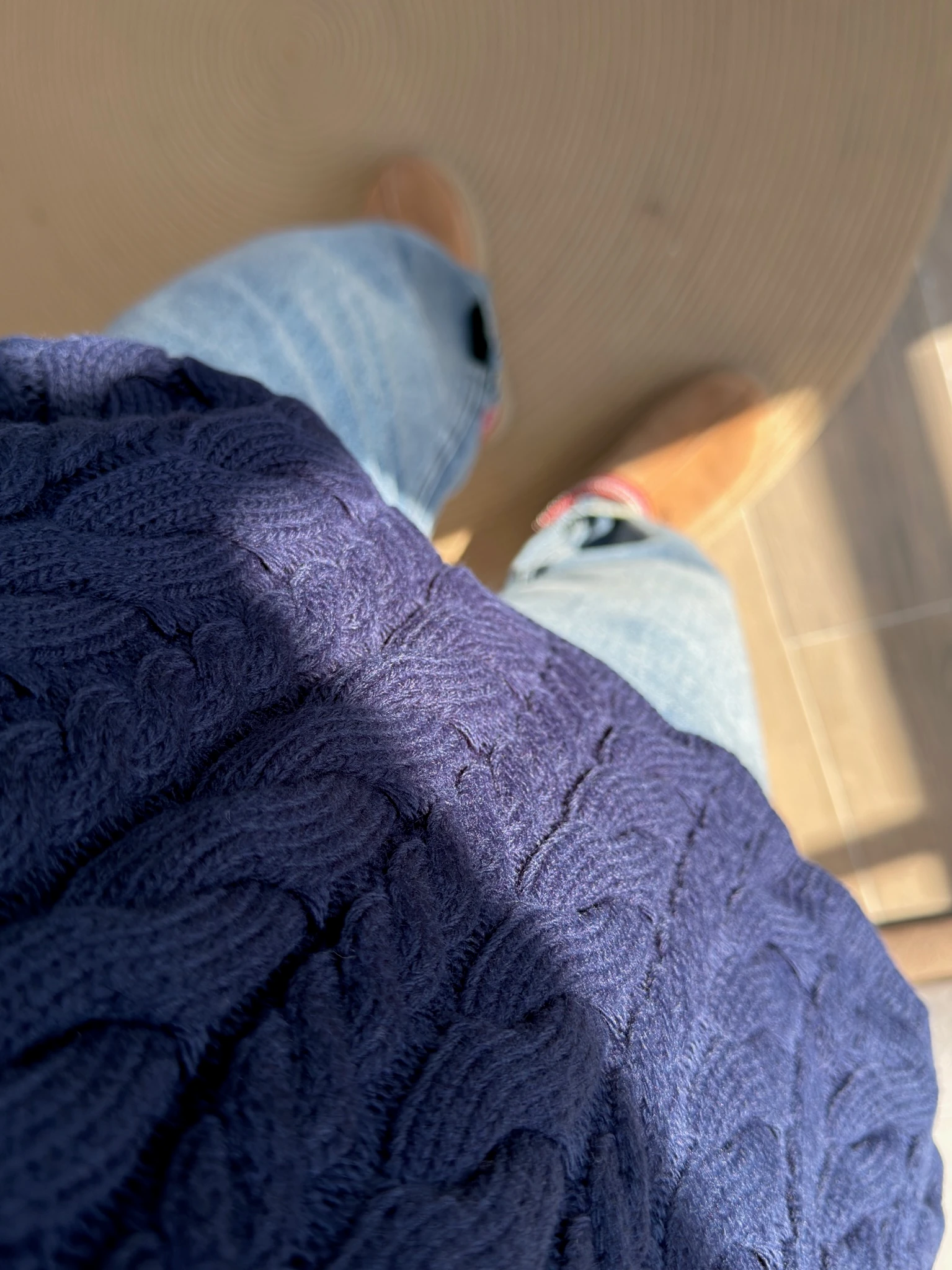 Premium Lacivert Saç Örgüsü Kazak