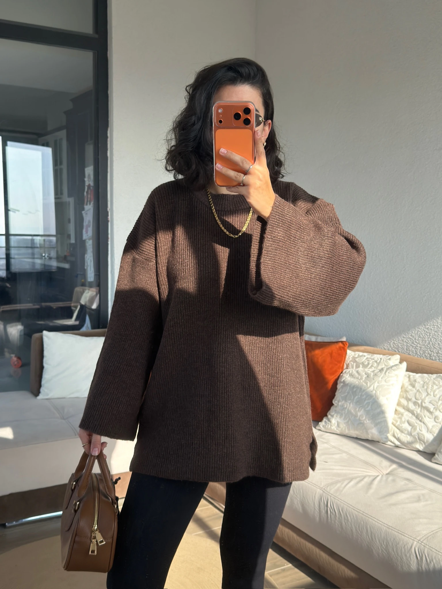 Premium Fitilli Acıkahve Triko Tunik