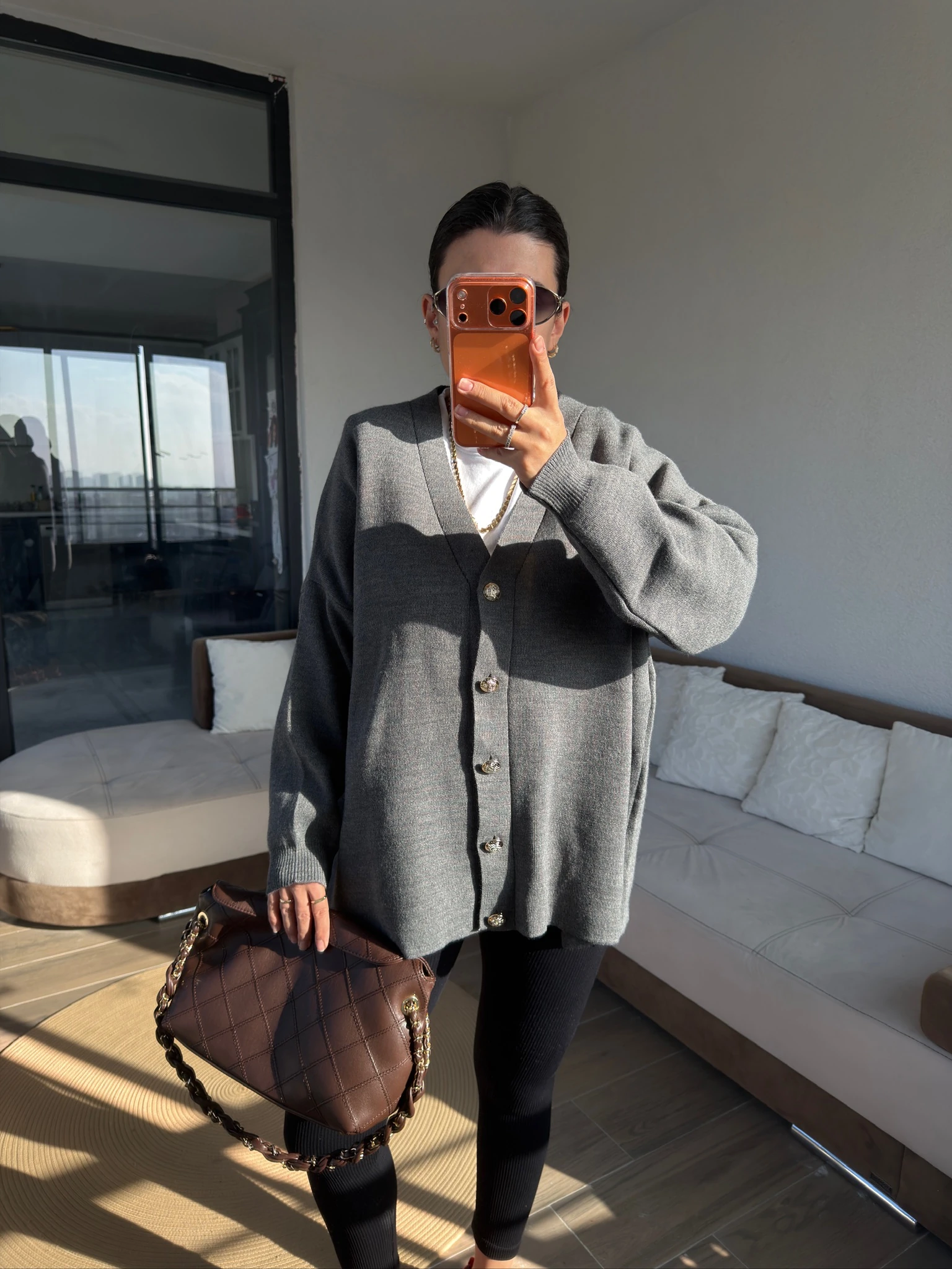 Ms Model Düğmeli Antrasit Triko Hırka