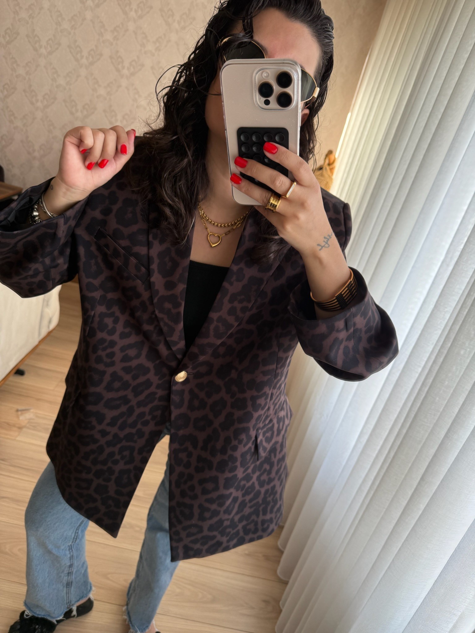 Leopar Blazer Ceket