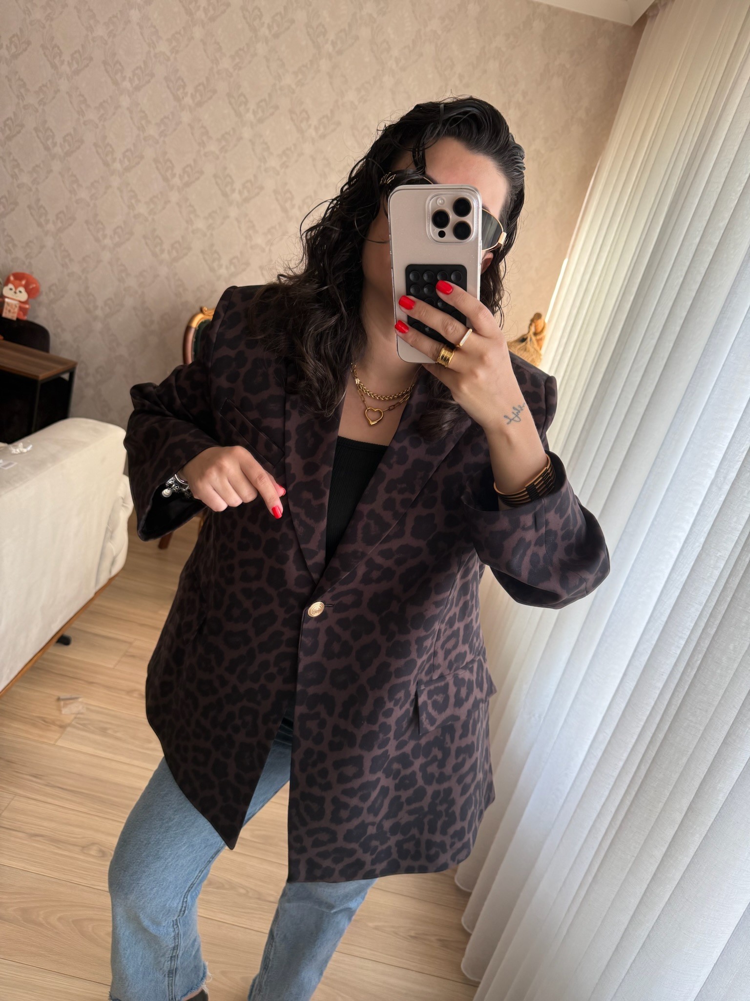 Leopar Blazer Ceket