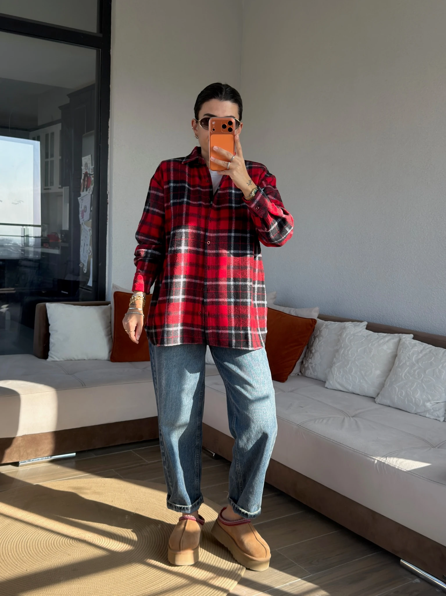 Premium Siyah Kırmızı Oduncu Gömlek