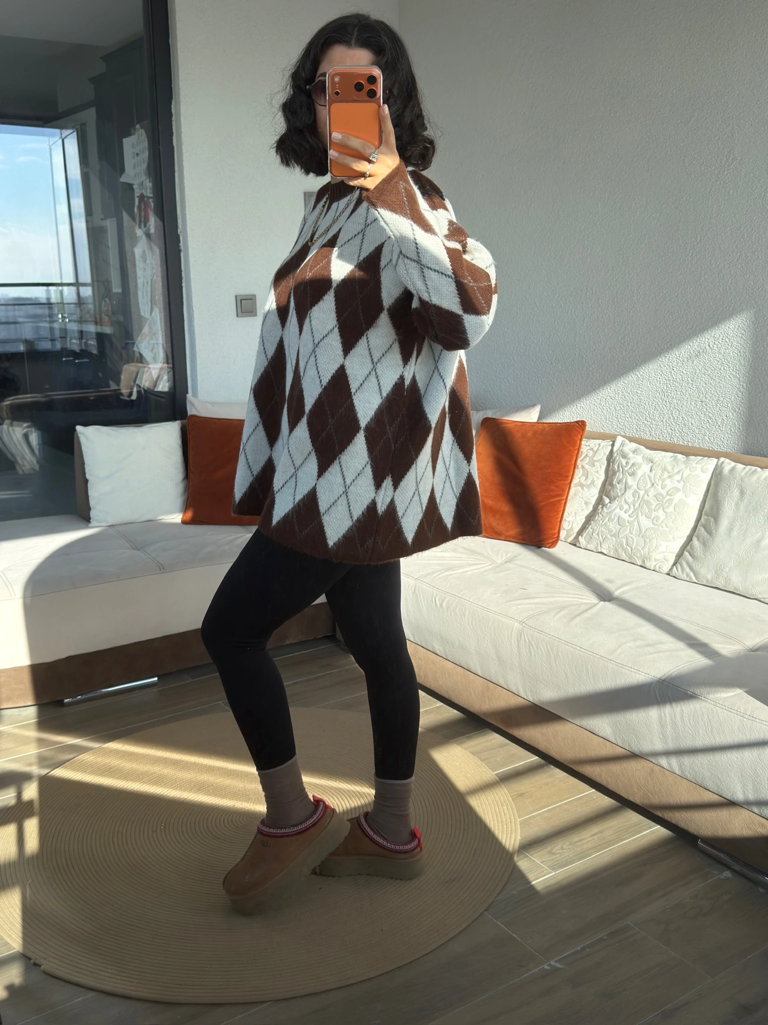 Premium Acıkahve-Krem Baklava Kazak