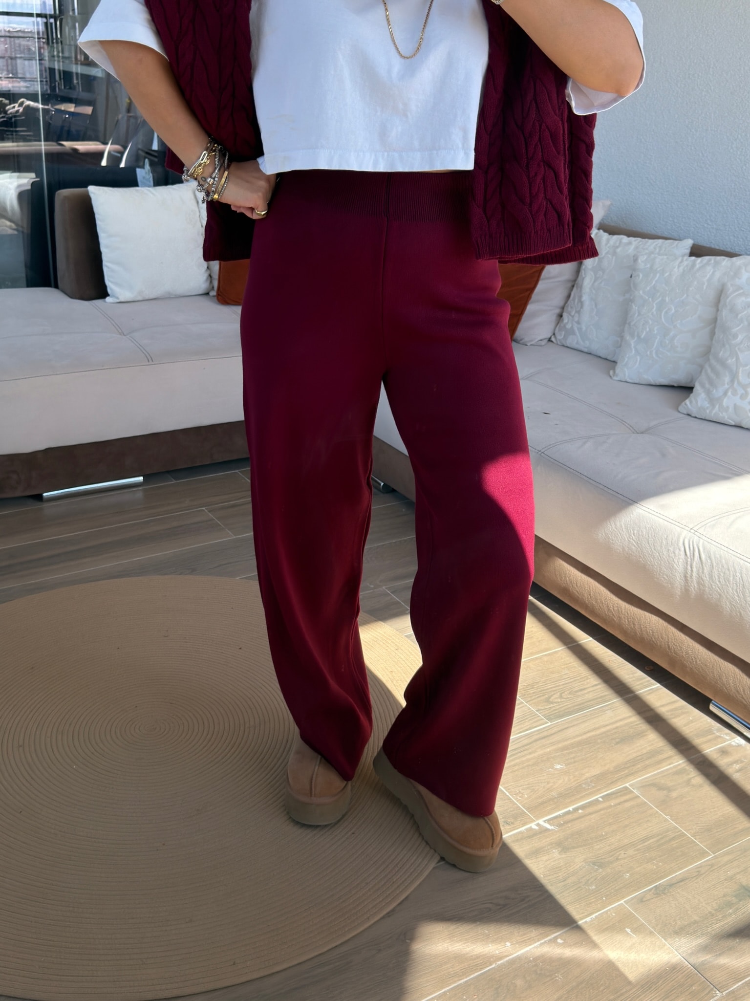 Bordo Triko Pantolon