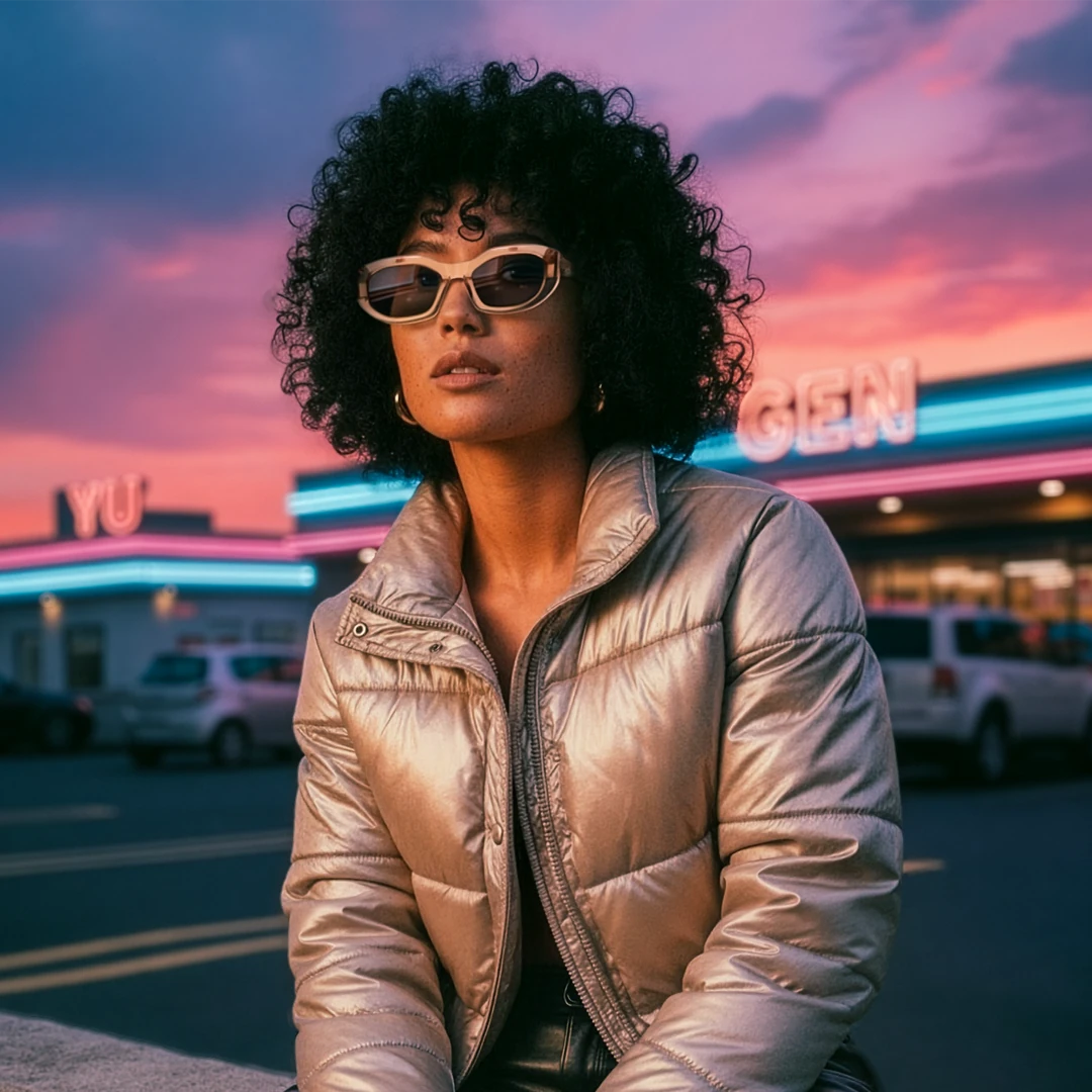 Golden Dusk – Amber Transparan Kalın Çerçeve / Koyu Lens Gözlük