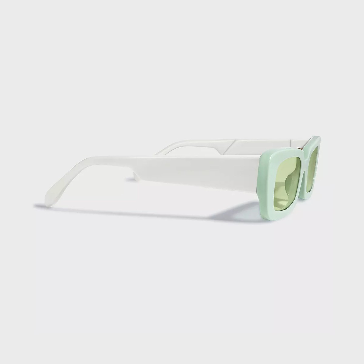 Crystal Frost – Beyaz & Mint Kalın Çerçeve / Yeşil Lens Gözlük