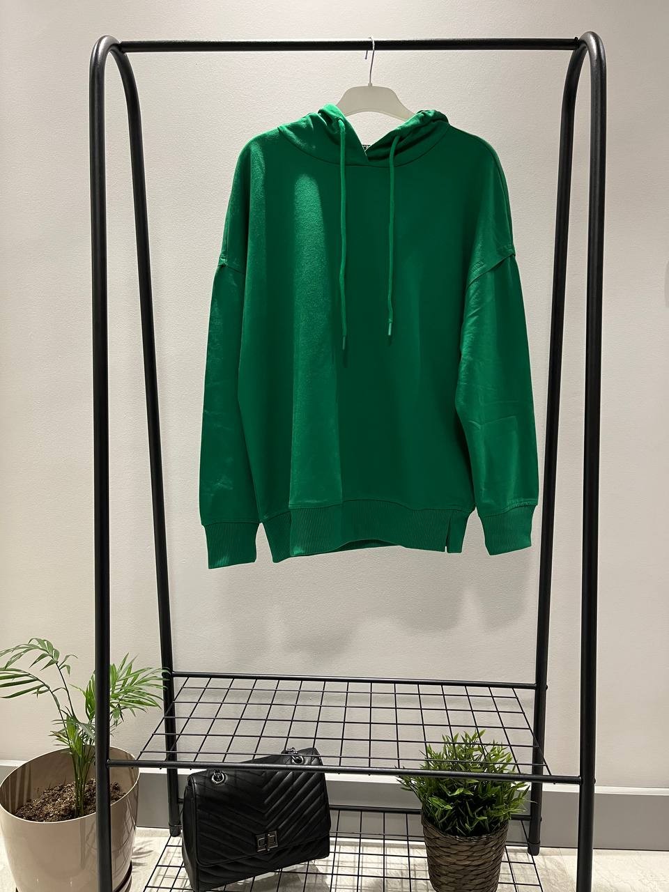 Kapüşonlu Sweatshirt - Yeşil