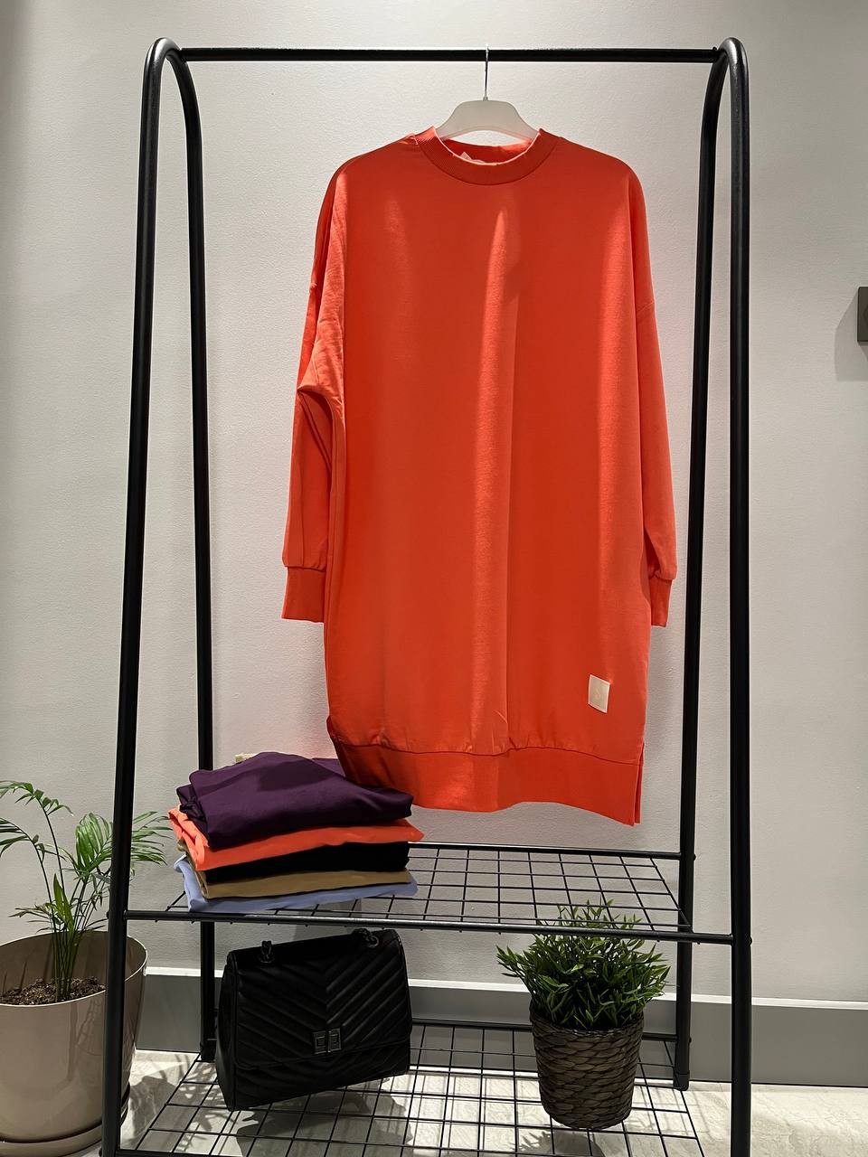 Düz Renk Basic Tunik - Coral