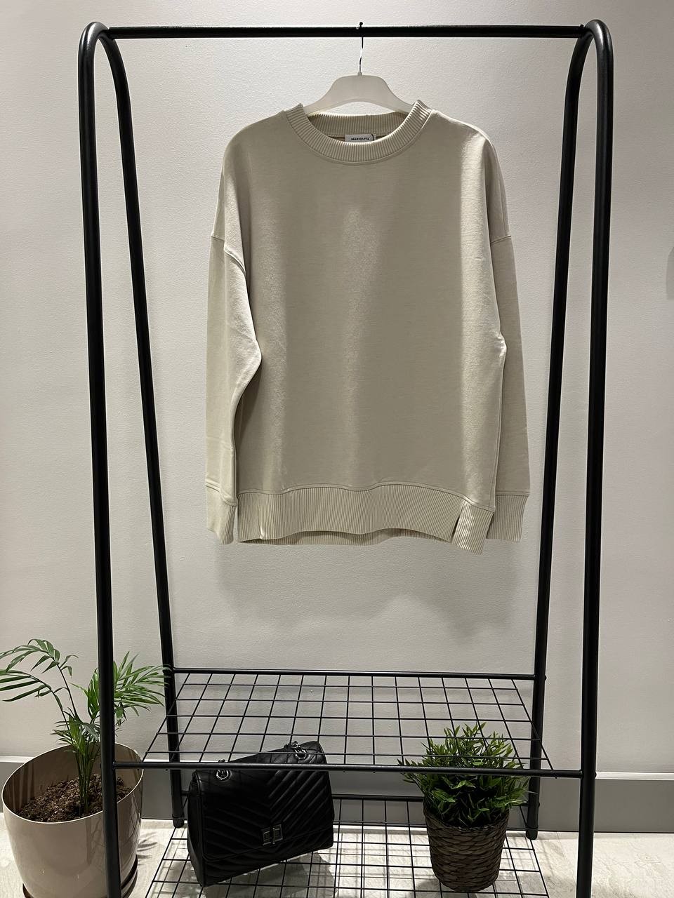 Düz Basic Sweatshirt - Taş