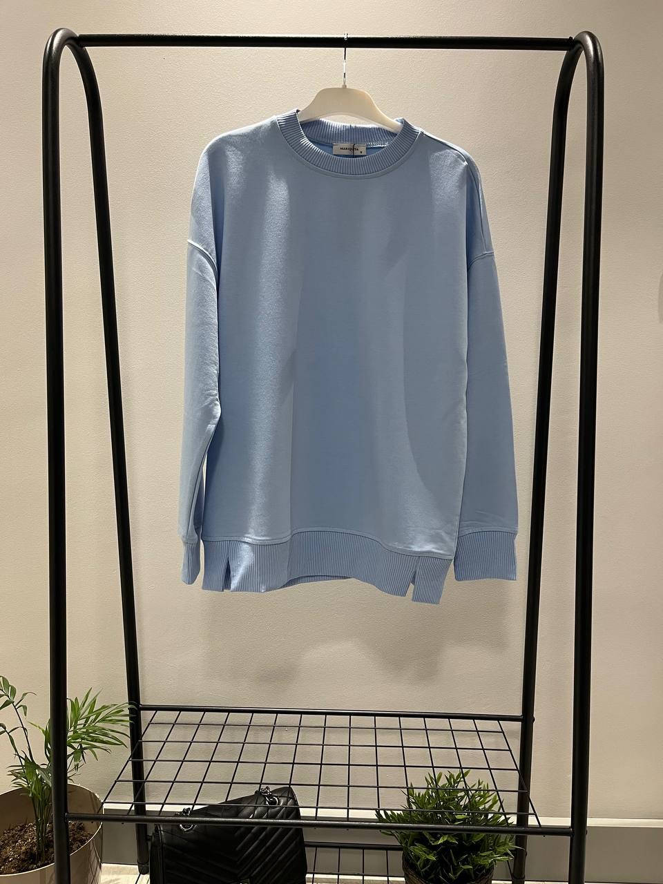 Düz Basic Sweatshirt - Buz Mavisi