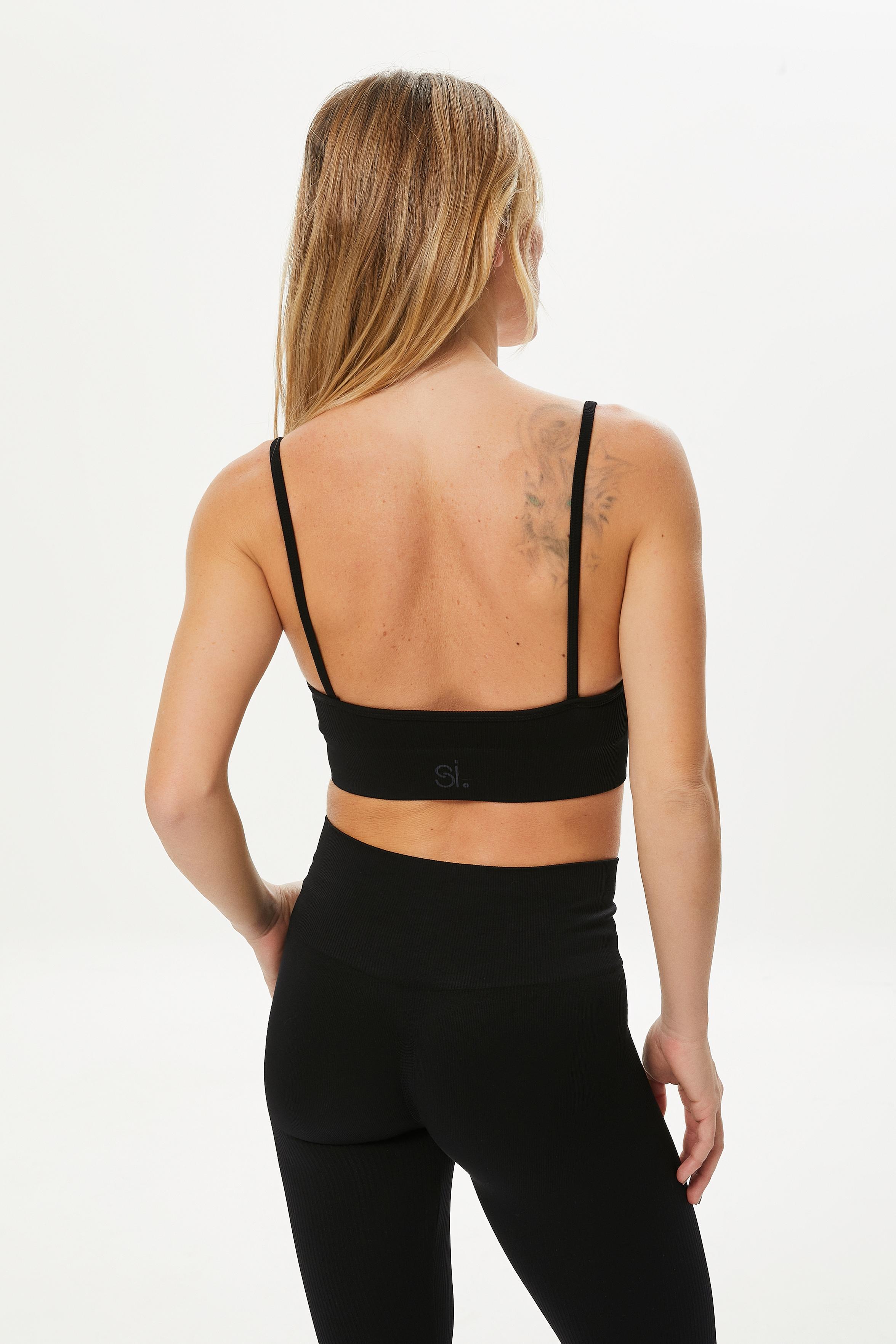 Rib-Shape Seamless Bra Black