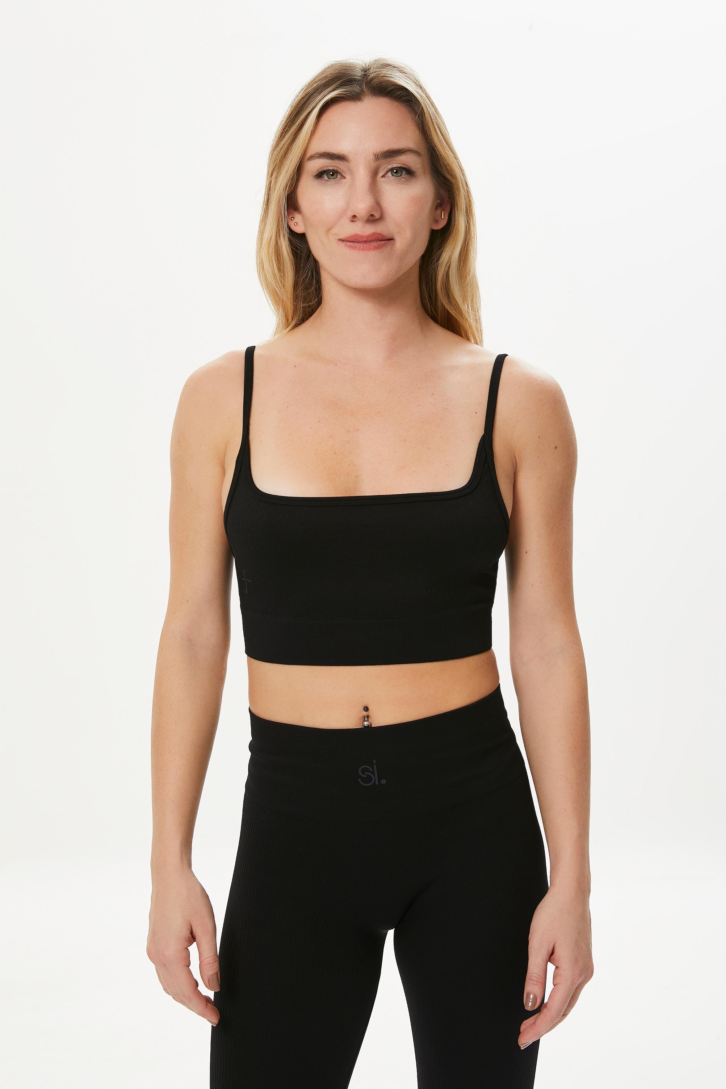 Rib-Shape Seamless Bra Black
