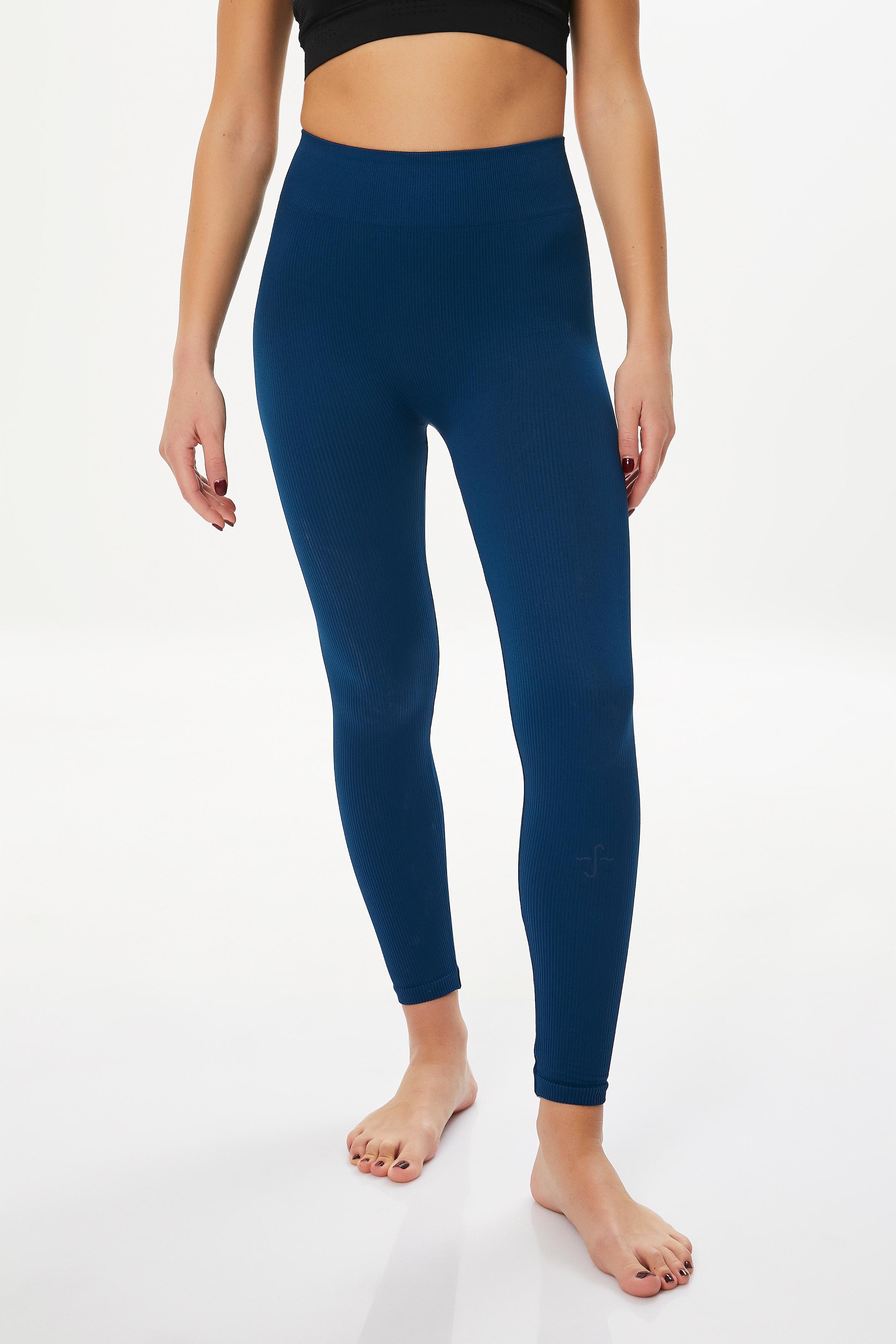 Rib-Shape Seamless Tayt Night Blue