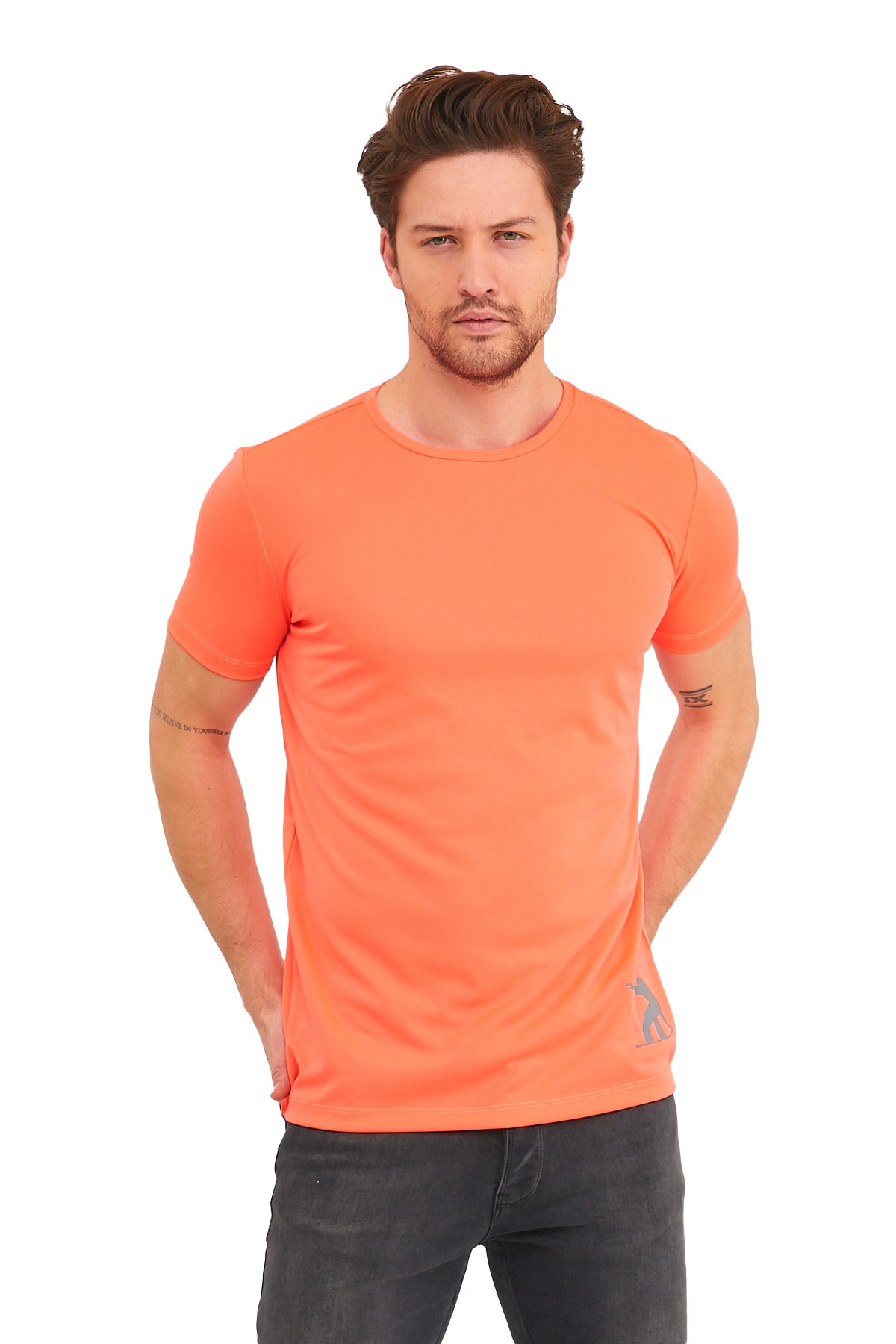 Erkek Snowboard Baskılı Polyester Spor Tişört