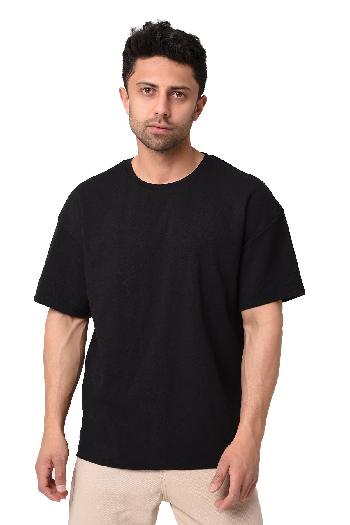Pamuk Polyester Siyah Oversize Tişört