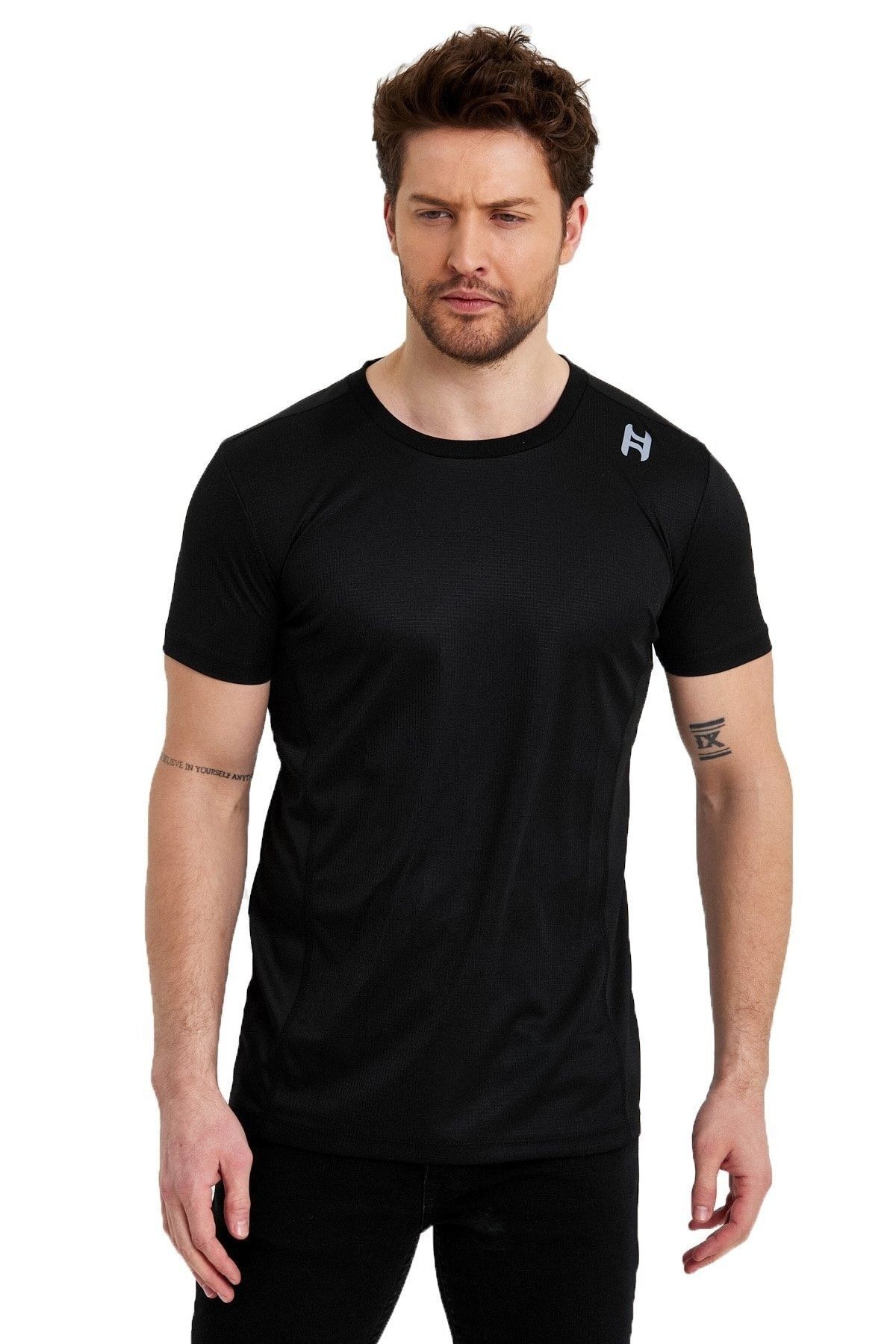 Erkek Spor Reflektör Baskılı Polyester T-Shirt