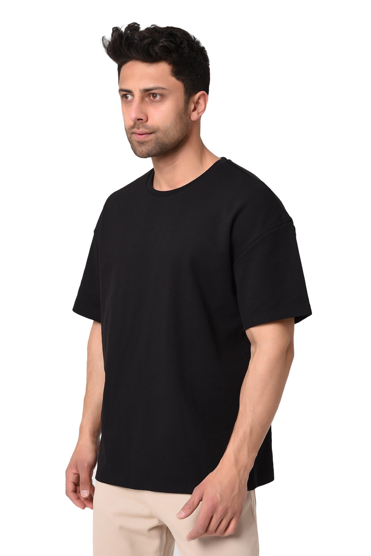 Pamuk Polyester Siyah Oversize Tişört