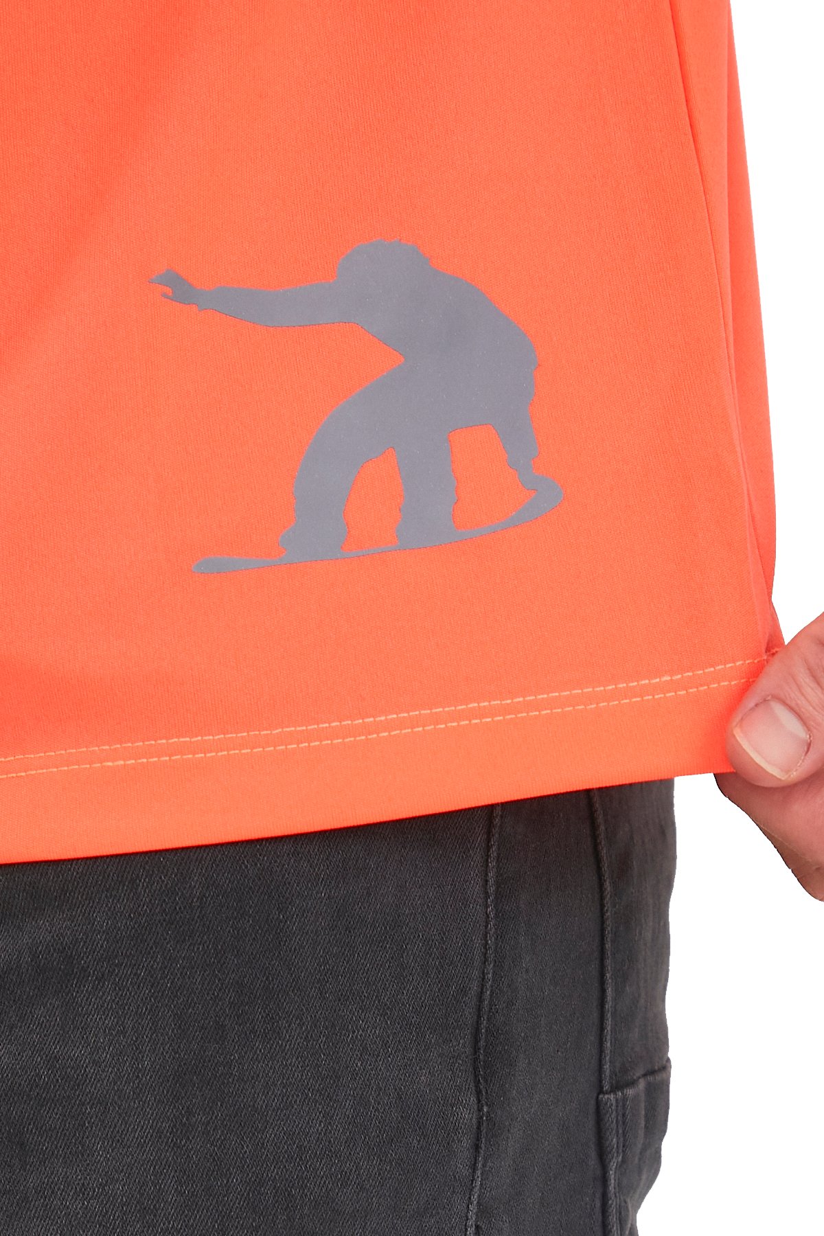 Erkek Snowboard Baskılı Polyester Spor Tişört