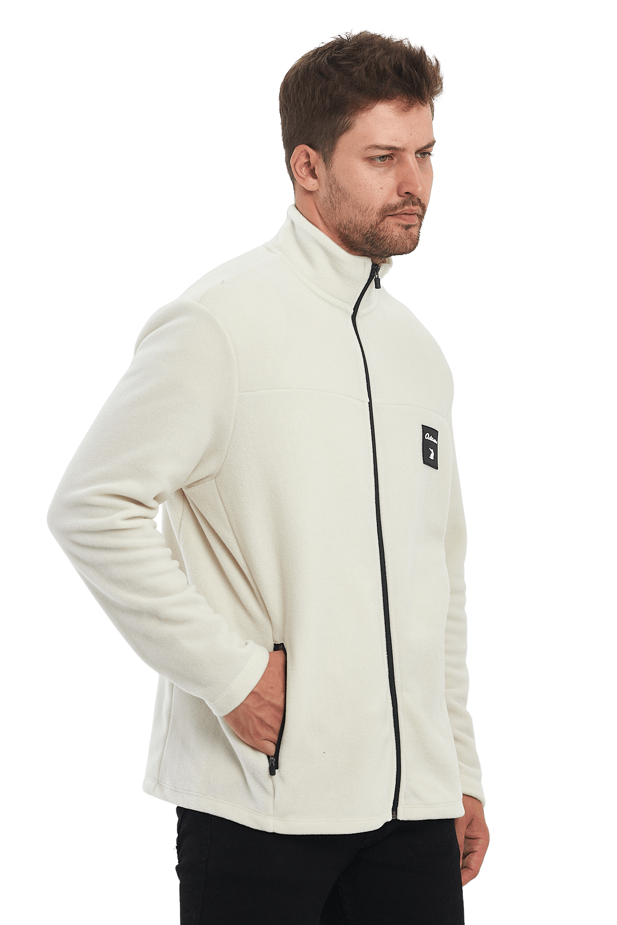 Classics Erkek Haki Standart Fit Günlük Rahat Fermuarlı Yaka Polar Spor Sweatshirt