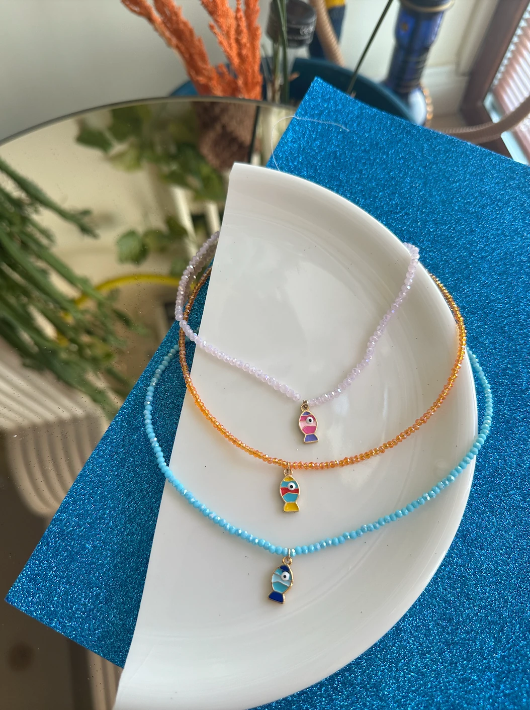 Balık Kristal Kolye