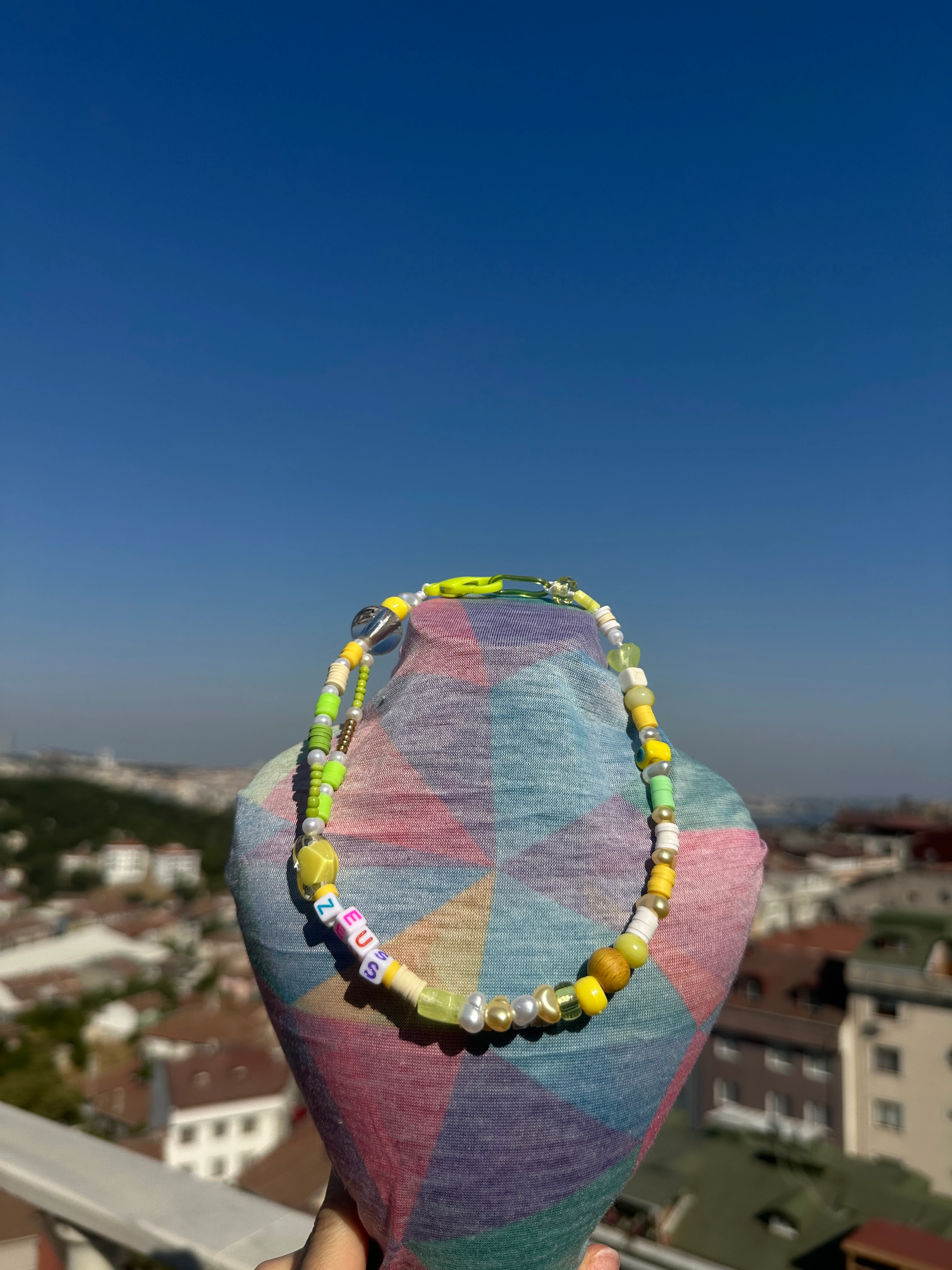 Renkli Kancalı İsimli Köpek Kolyesi - Kişiselleştirilmiş Ürün