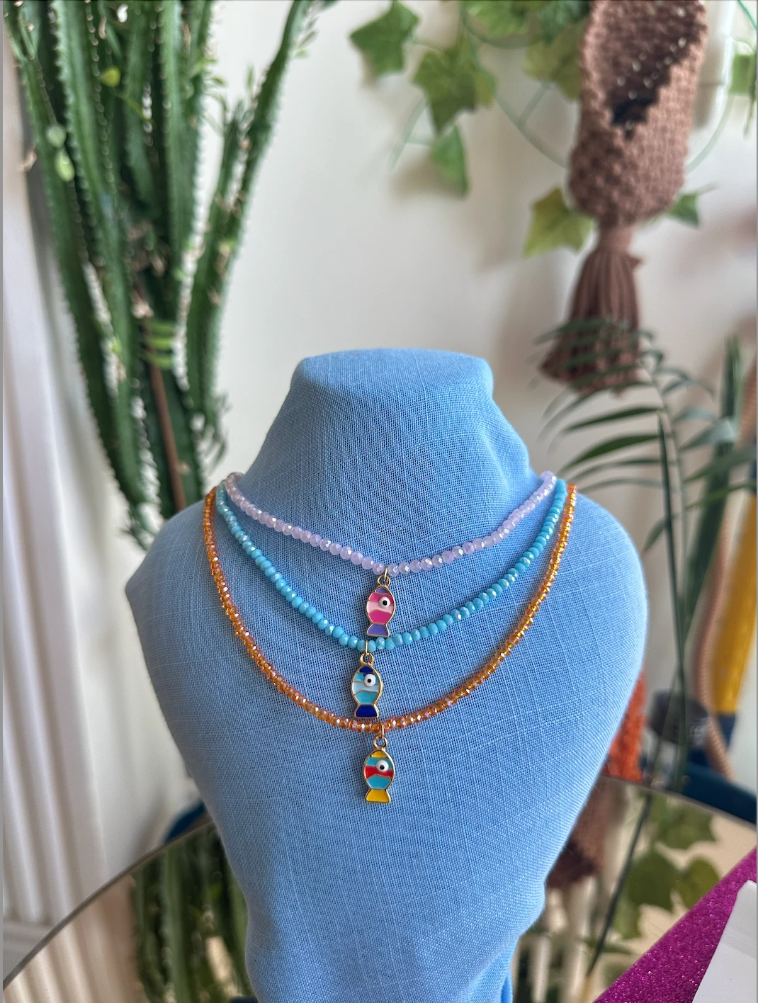 Balık Kristal Kolye