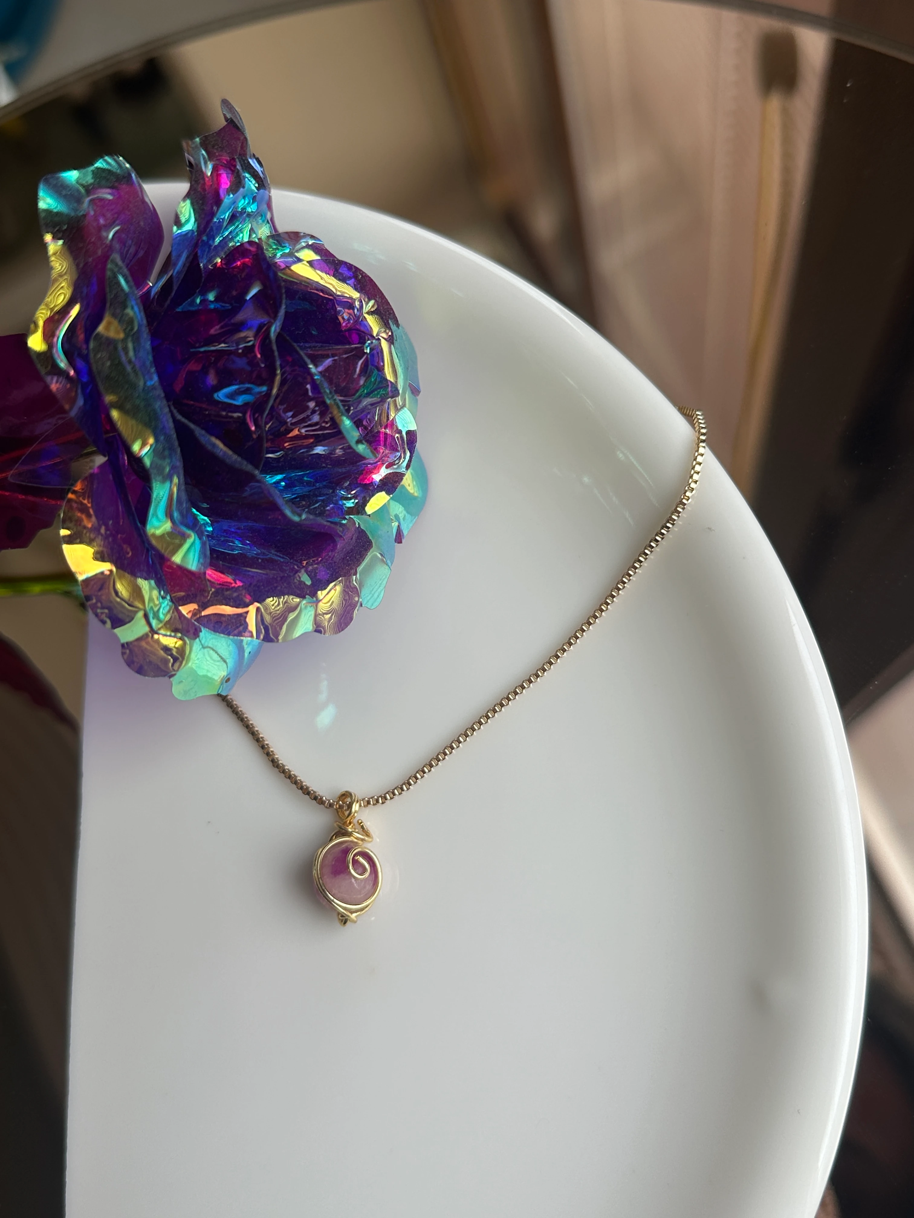 Aura Kolye - Pembe Renk