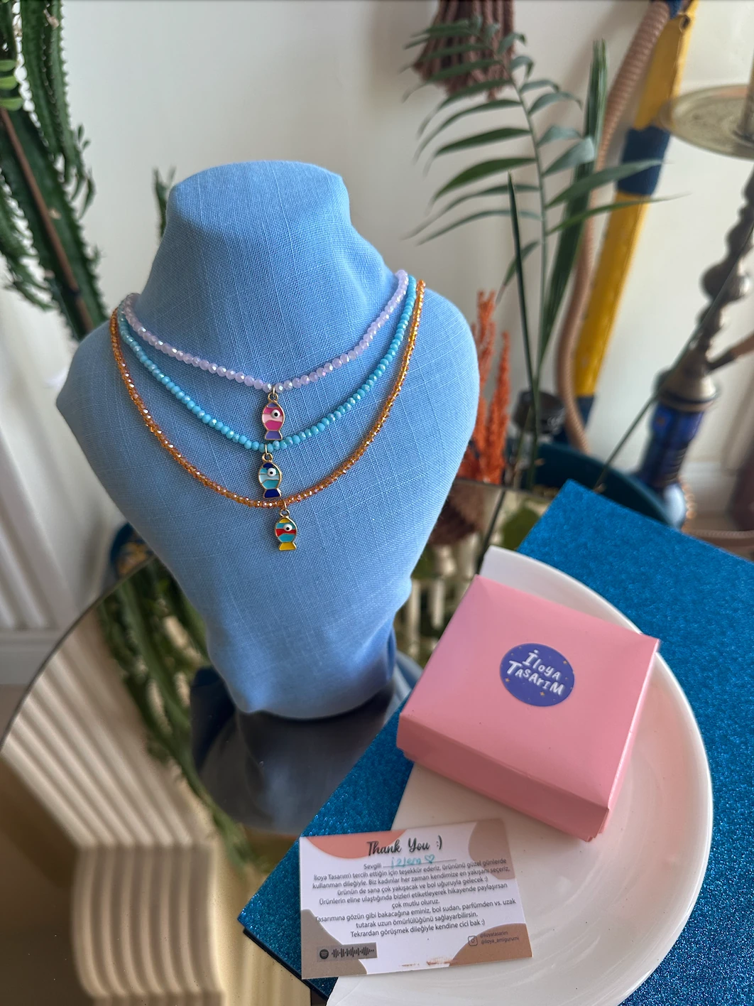 Balık Kristal Kolye