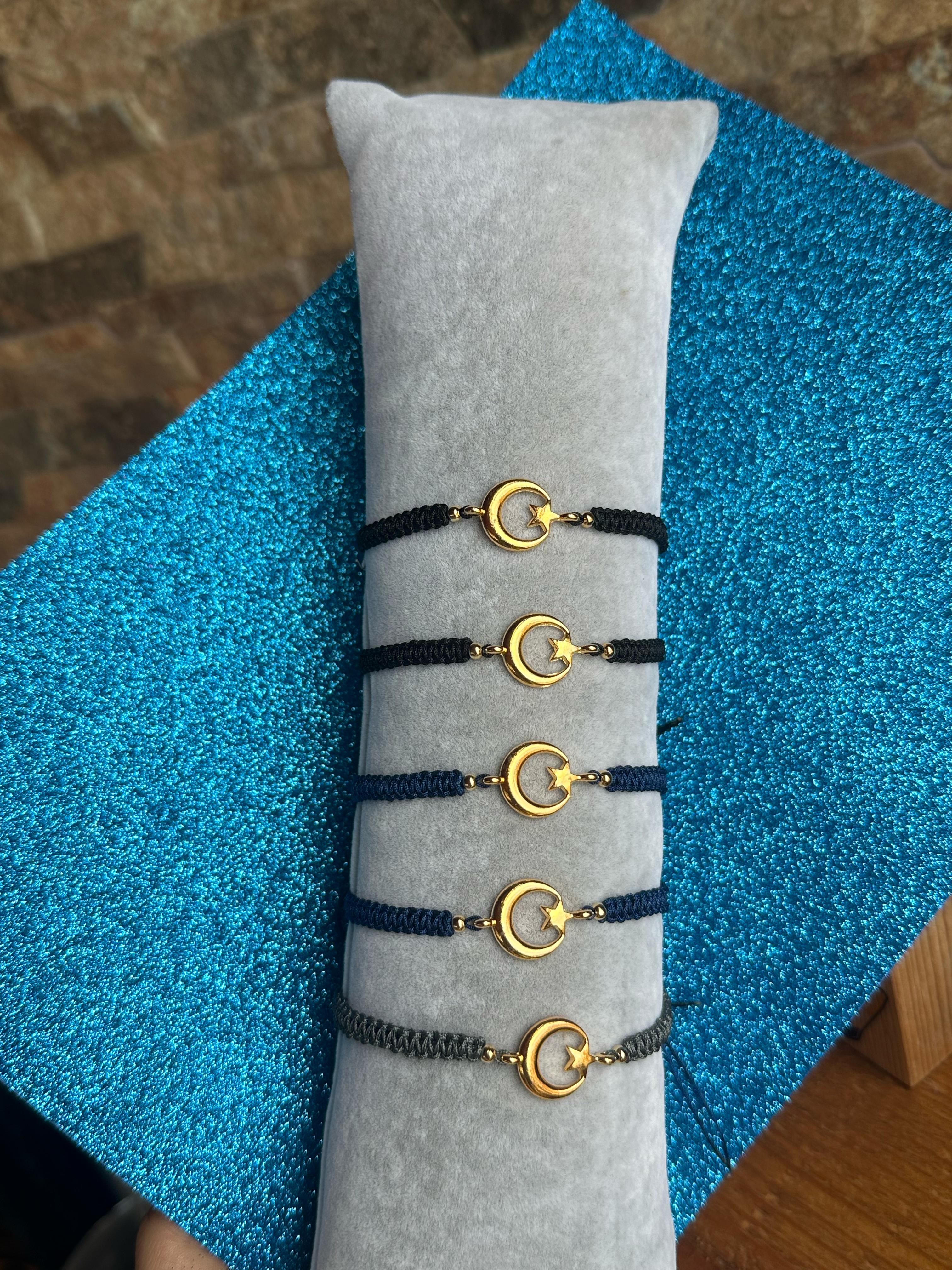 El Yapımı Ay Yıldız Makrome Bileklik