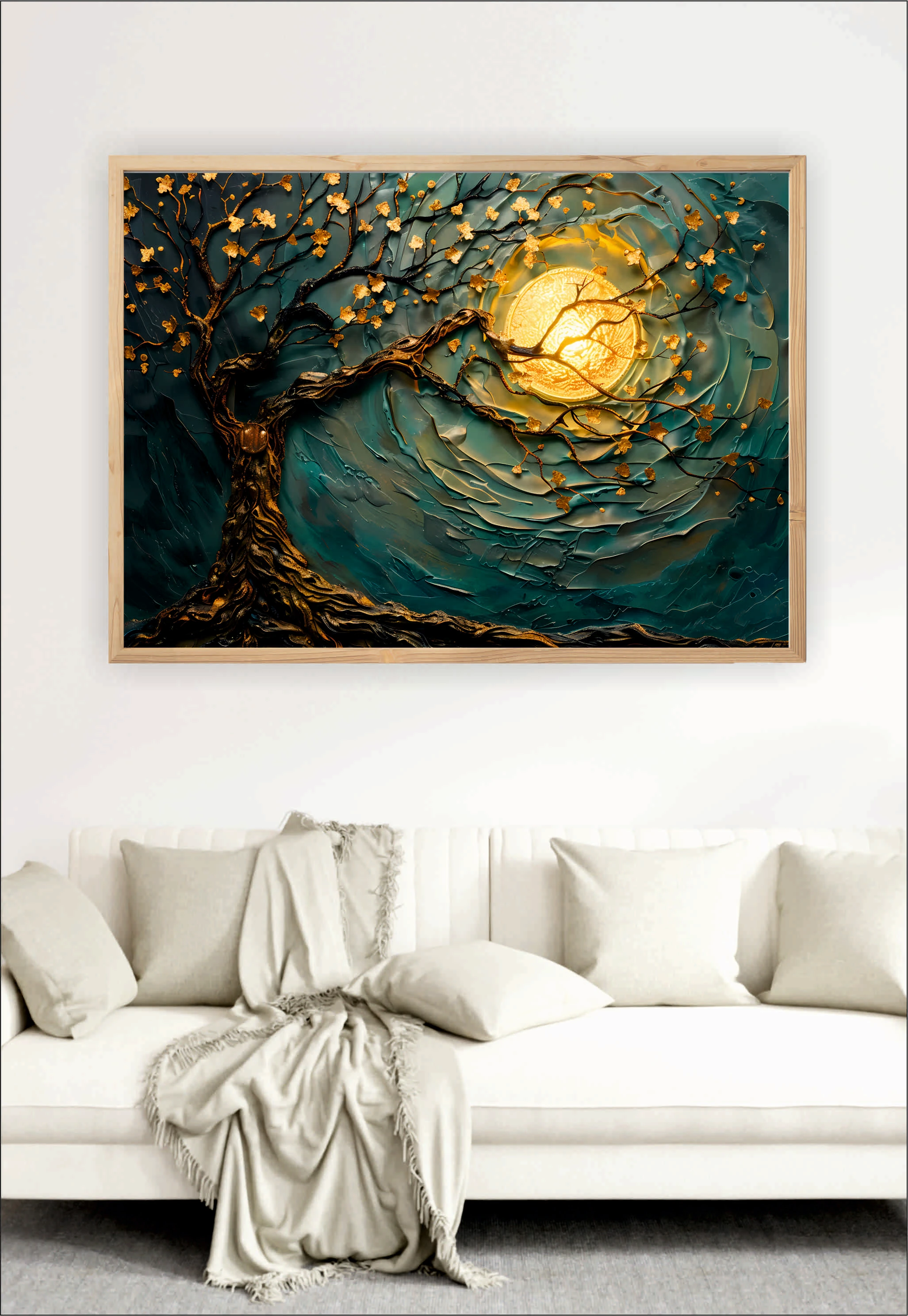 3D Kabartma Efekt Etkisi Ahşap Tablo