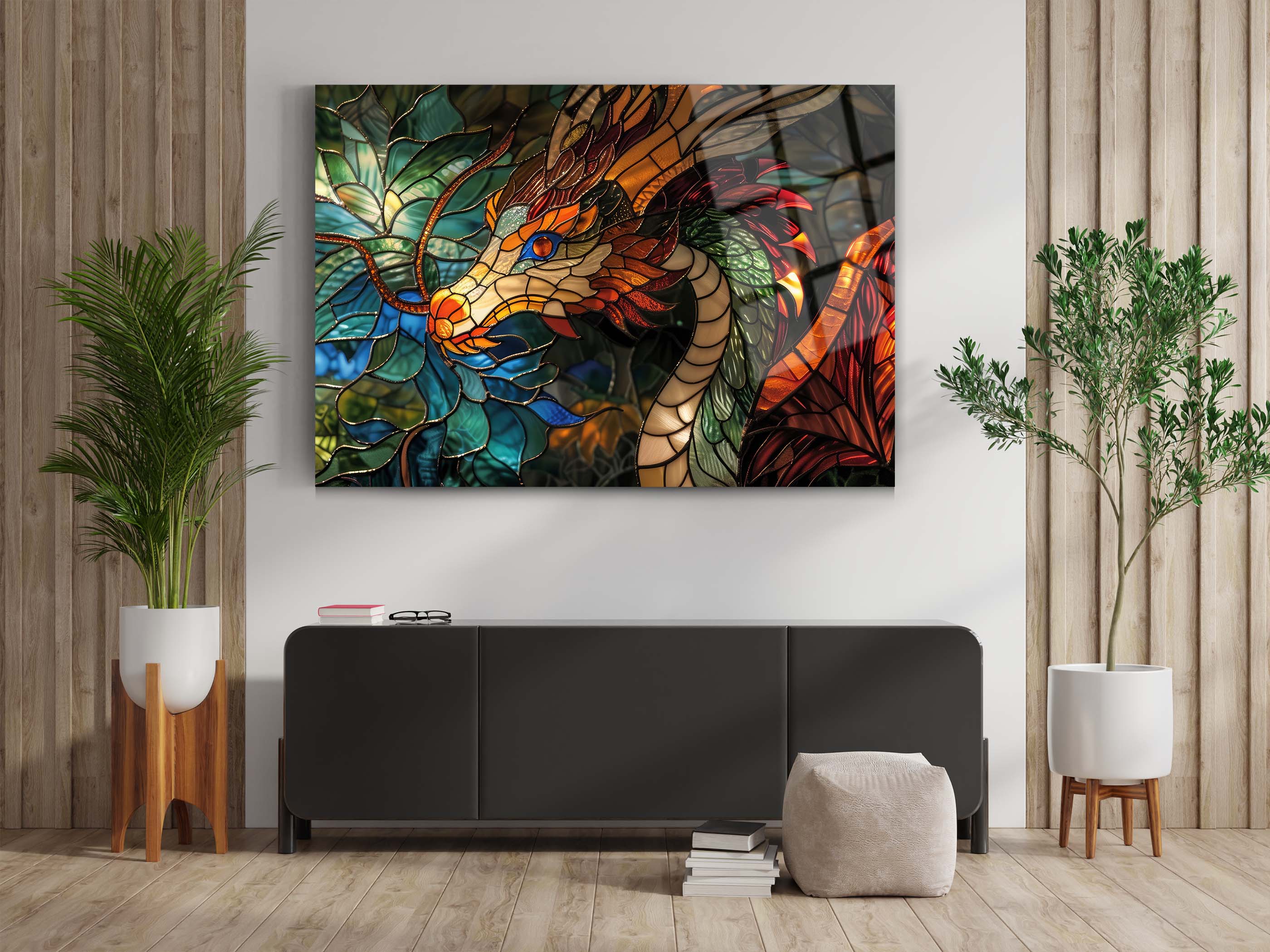 Ejderha Renkli Cam Tablo