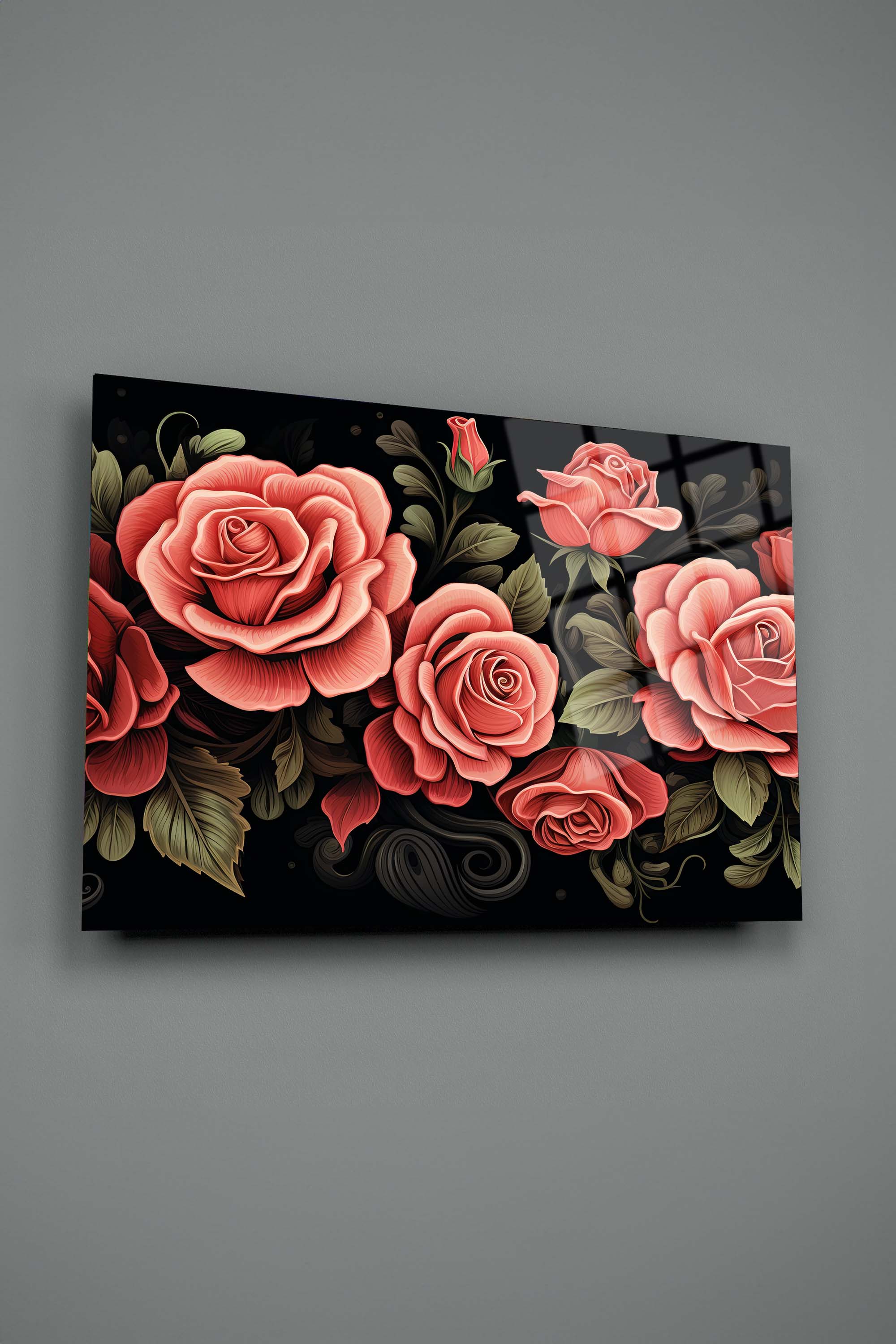 Pembe Gül Tasarım Tablo