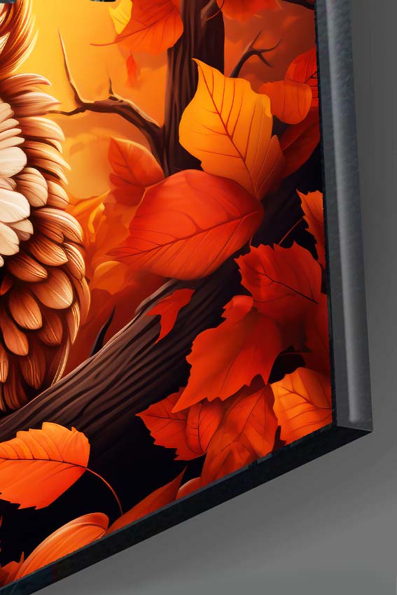 Baykuş Tasarımlı Cam Tablo 