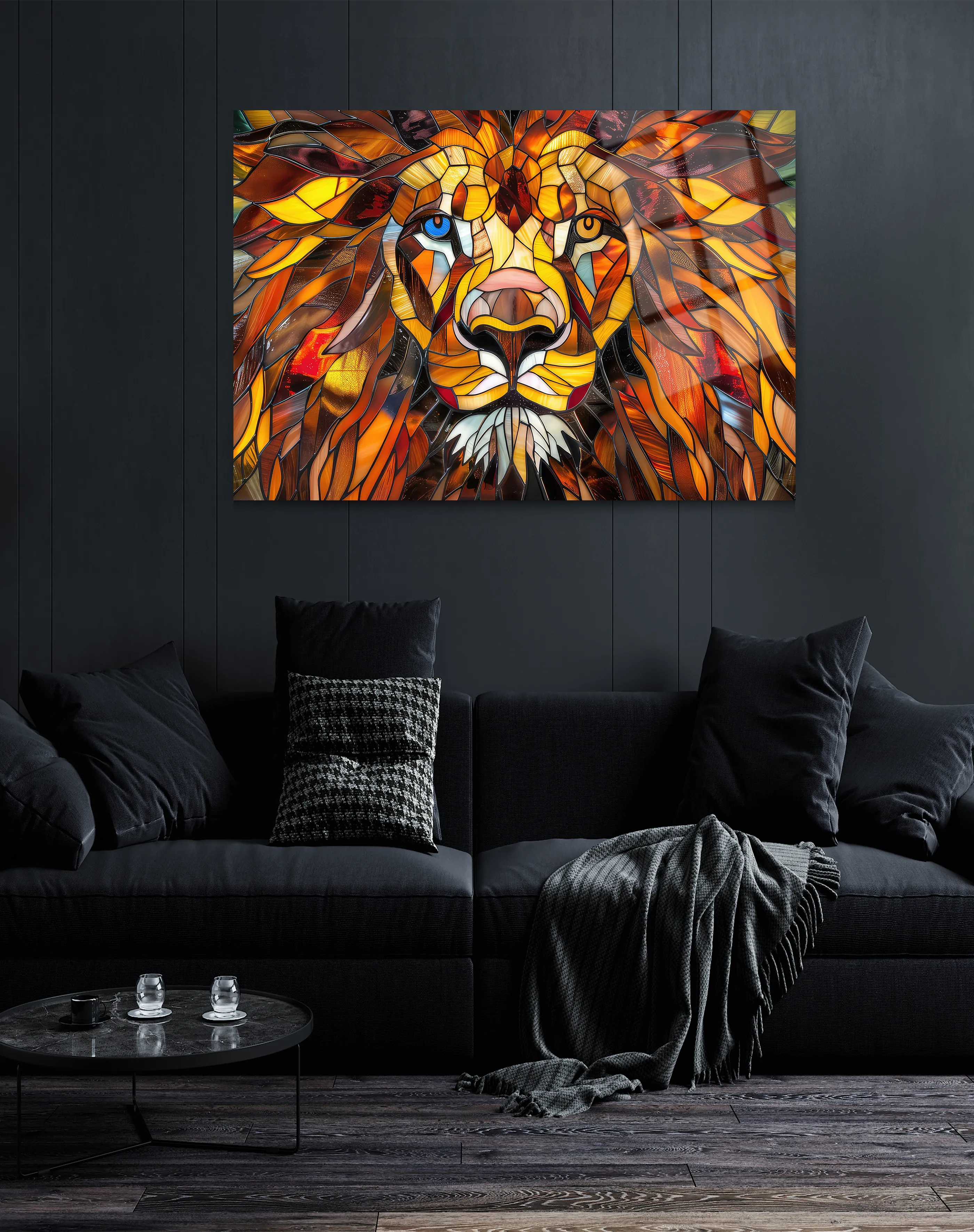 Aslan Vitrat Desen Cam Tablo