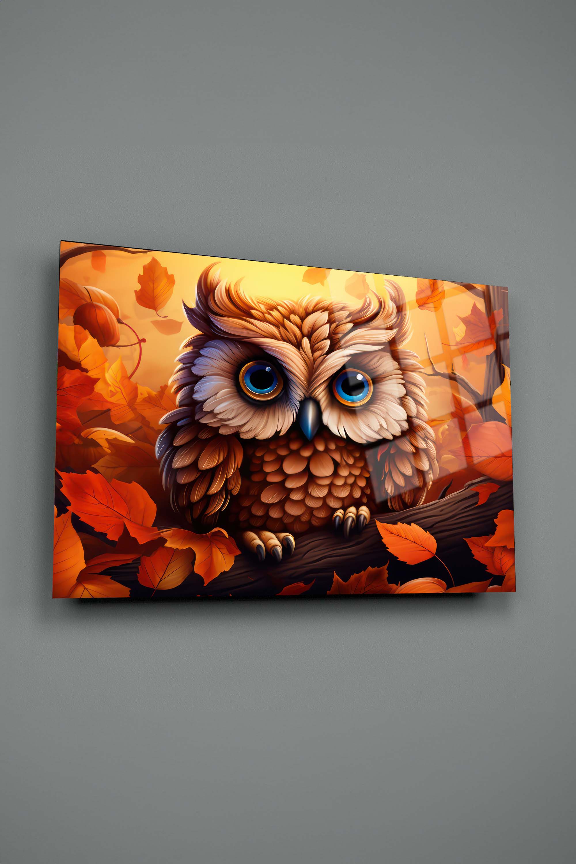 Baykuş Tasarımlı Cam Tablo 