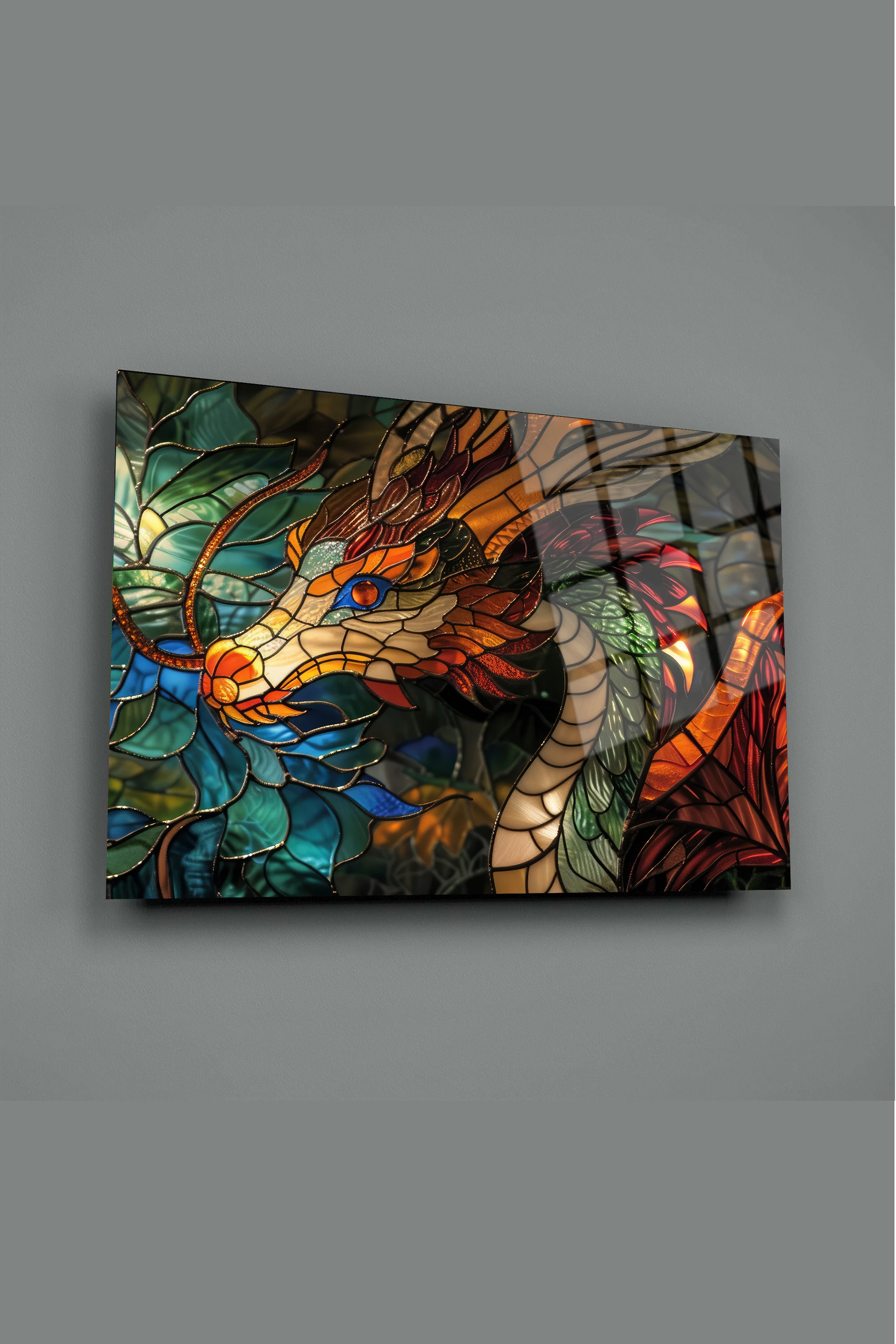 Ejderha Renkli Cam Tablo