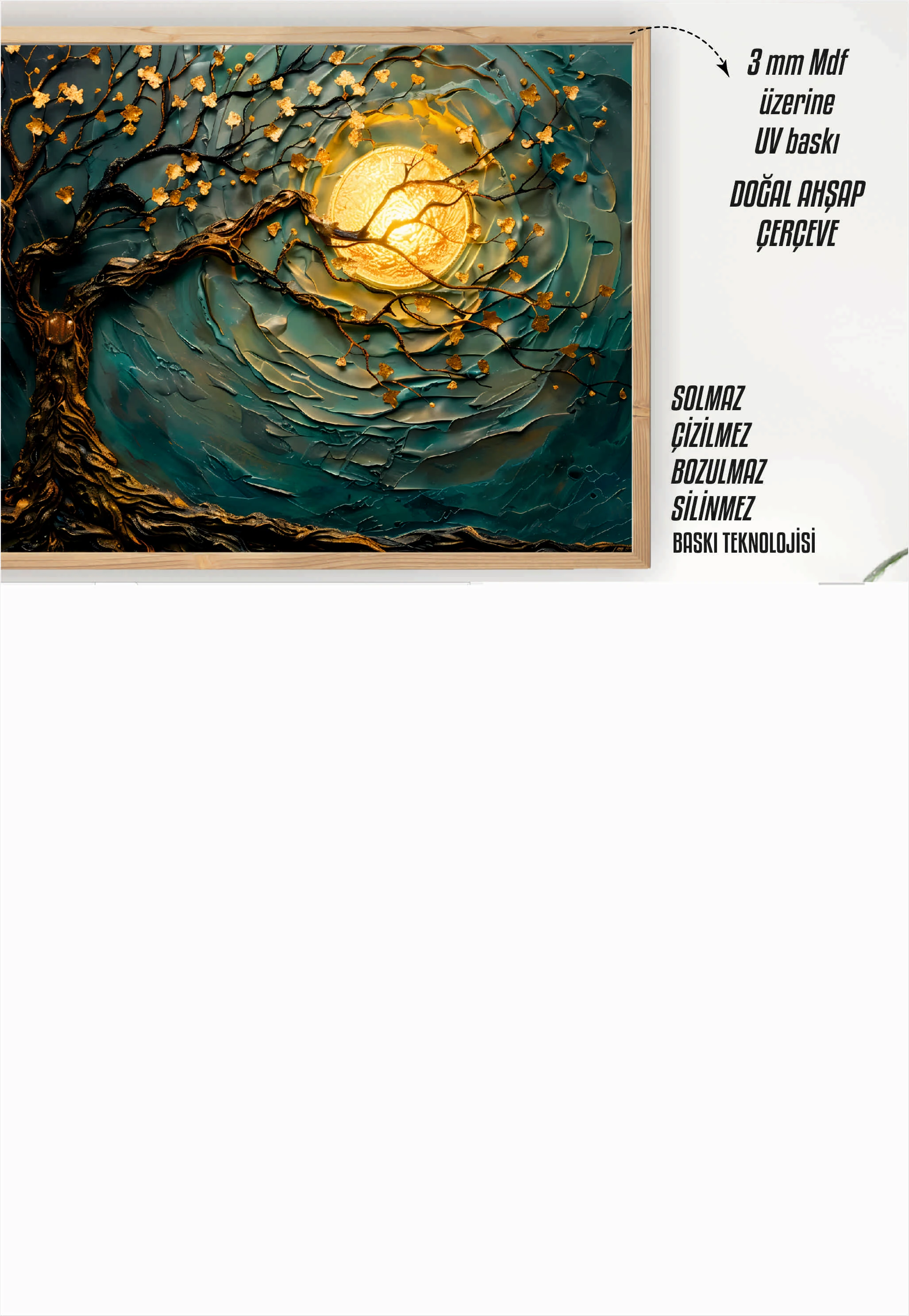 3D Kabartma Efekt Etkisi Ahşap Tablo