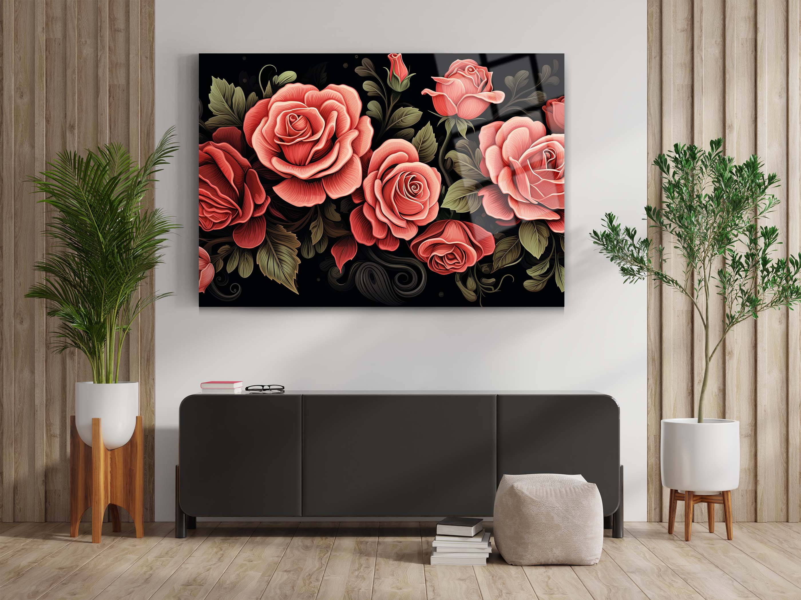 Pembe Gül Tasarım Tablo